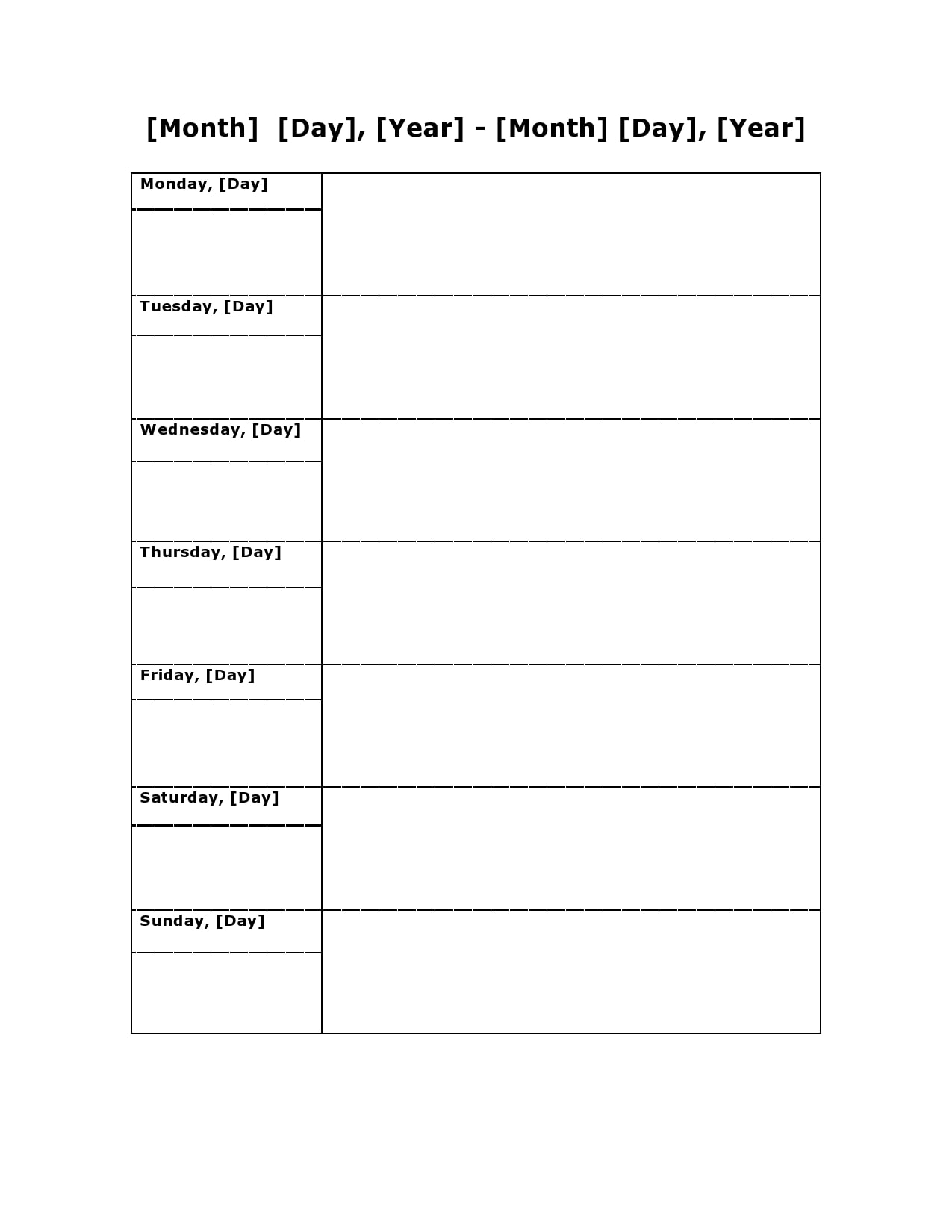 28 Free Weekly Schedule Templates Excel Word TemplateArchive