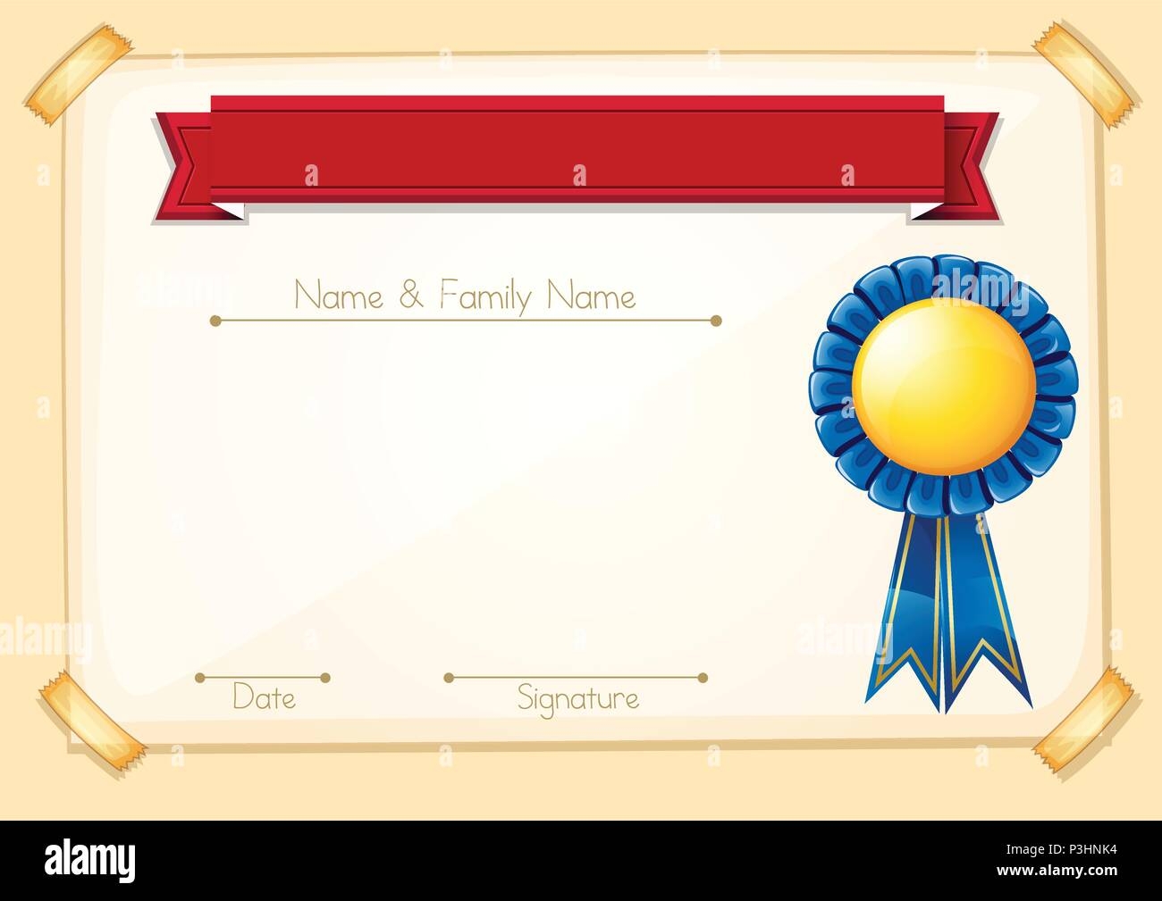 A Formal Certificate Blank Template Illustration Stock Vector Image Art Alamy