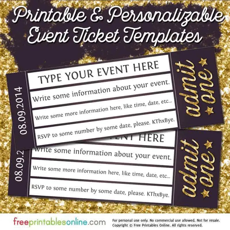 Printable Blank Ticket Template