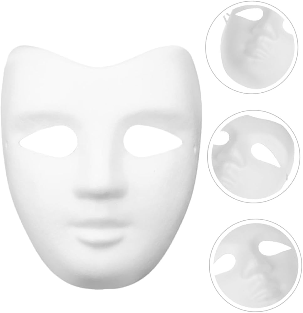 Amazon PRETYZOOM Your Halloween 4 Pack Of White Paper Mache Masks Unfinished Diy Masquerade Masks For Boys And Girls And Adults Clothing Shoes Jewelry