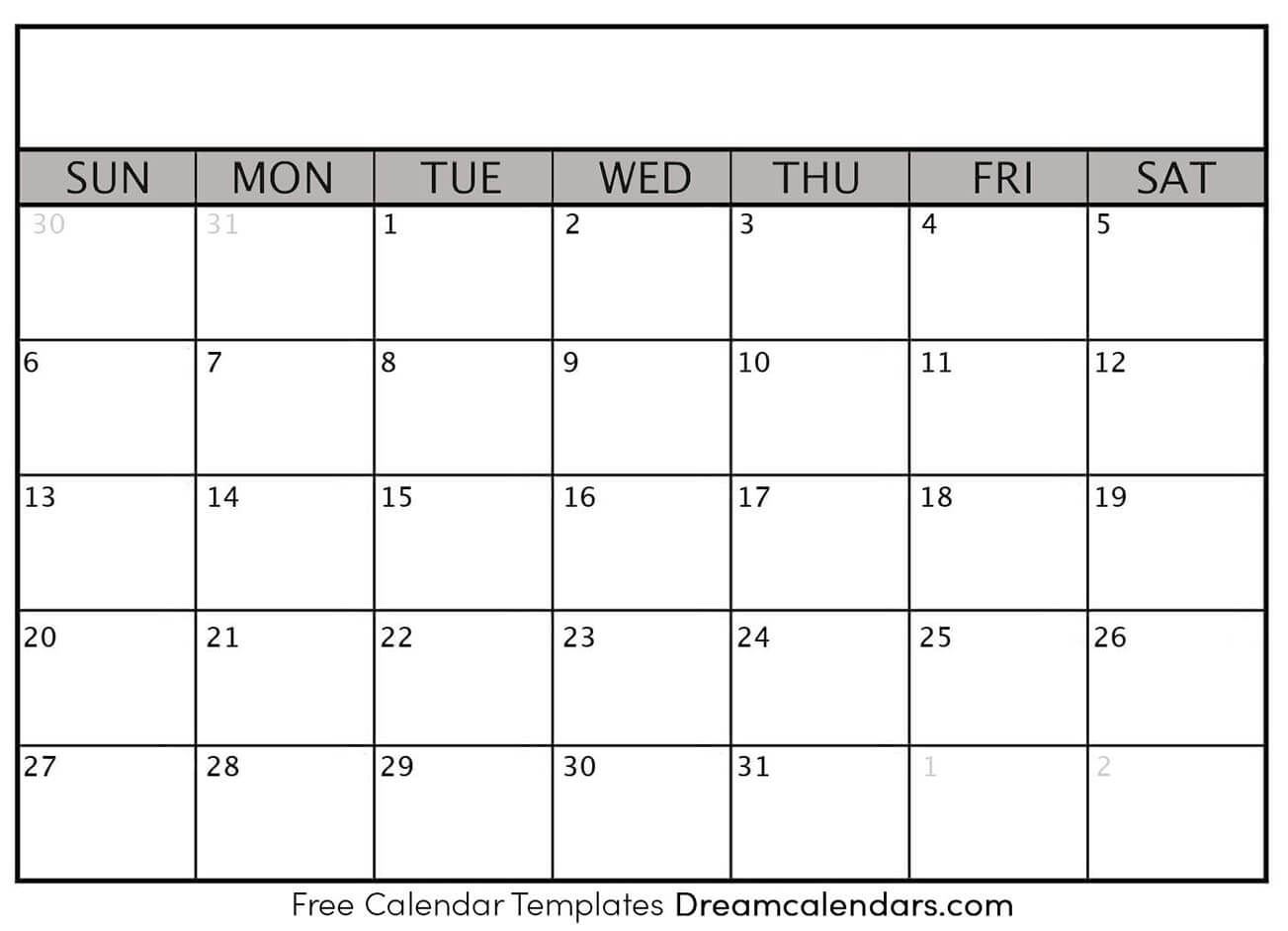 Printable Pdf Blank Calendar Template