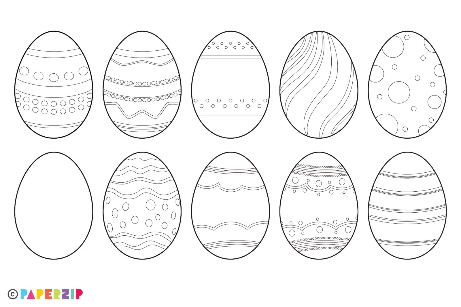 Blank Easter Eggs Paperzip