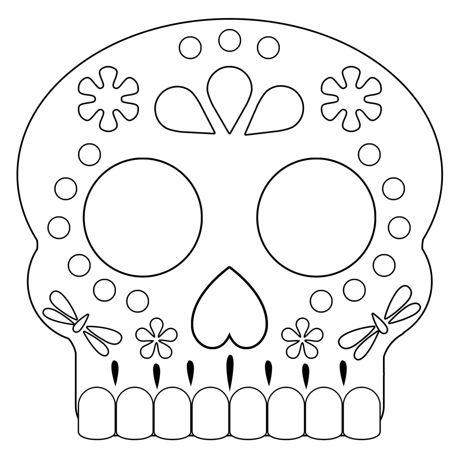 Printable Blank Sugar Skull Template