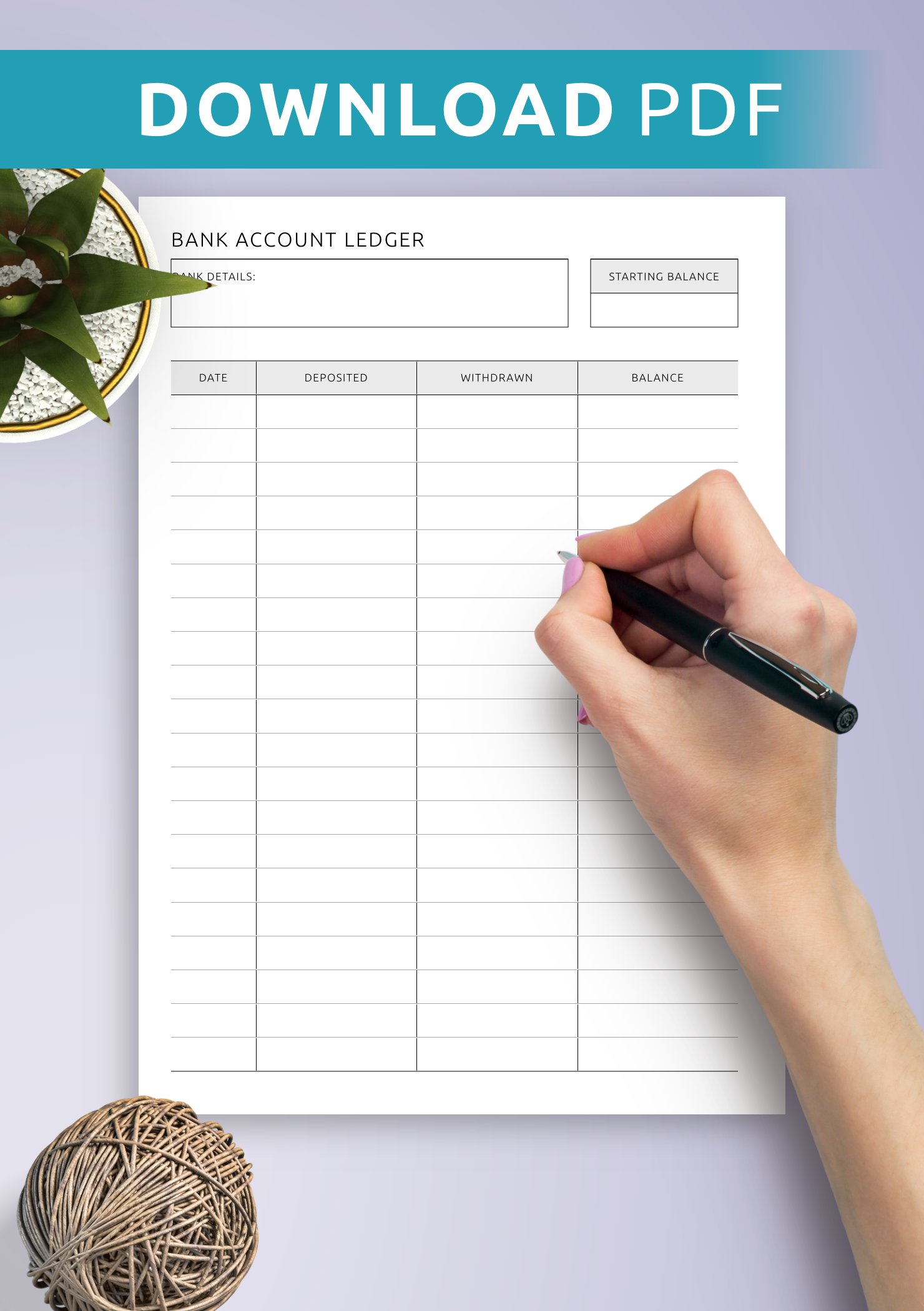 Printable Blank Ledger Template