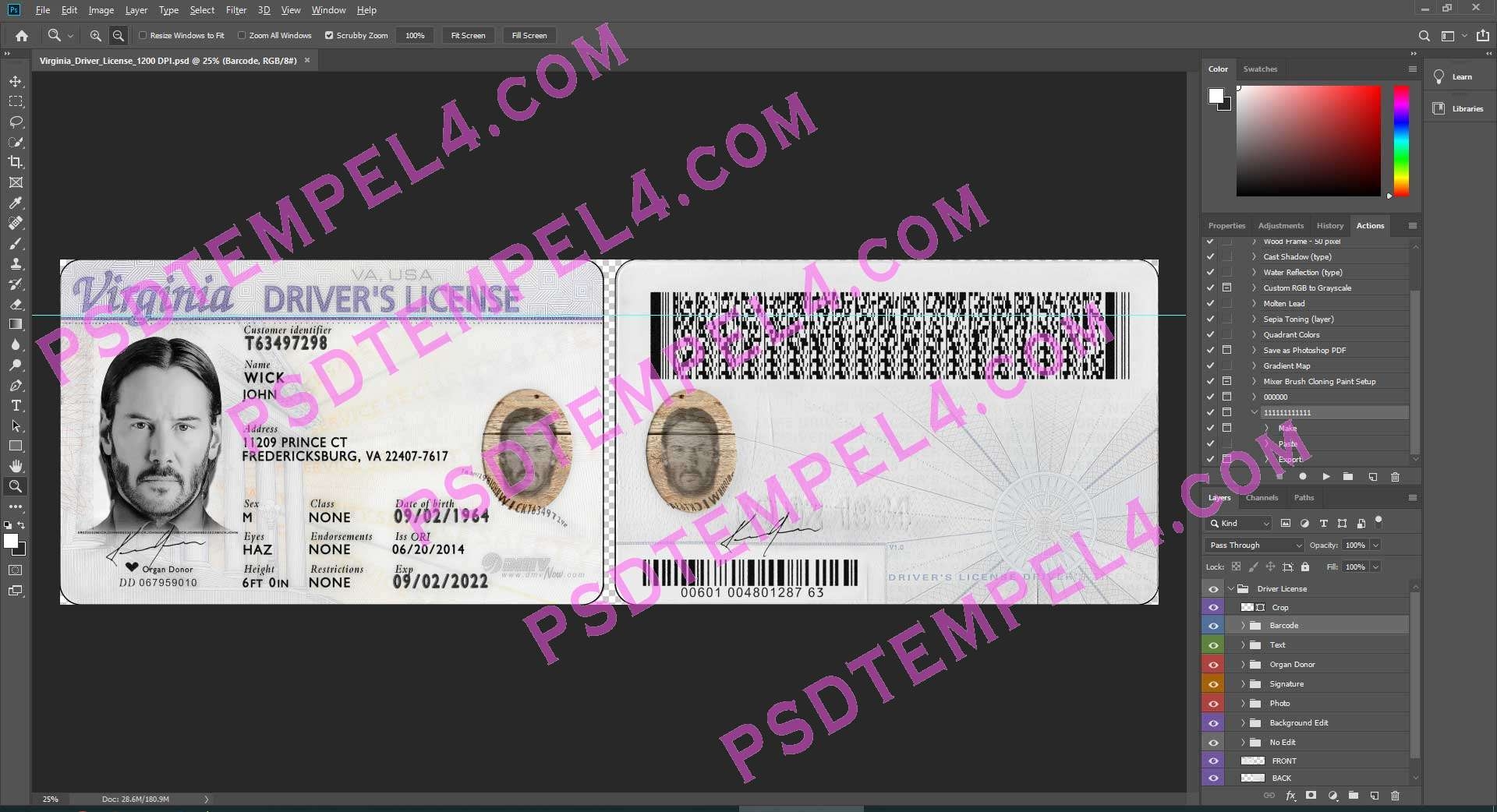 Printable Blank Drivers License Template