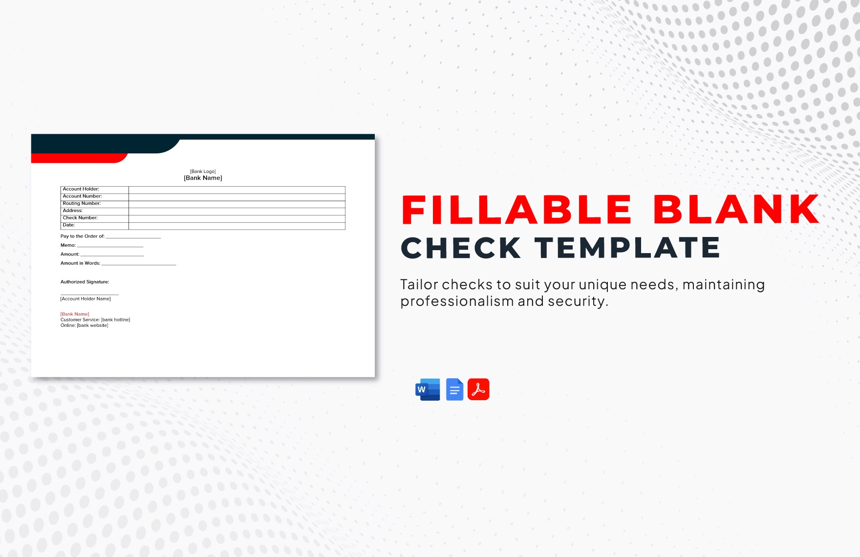 Fillable Blank Check Template In Word PDF Google Docs Download Template