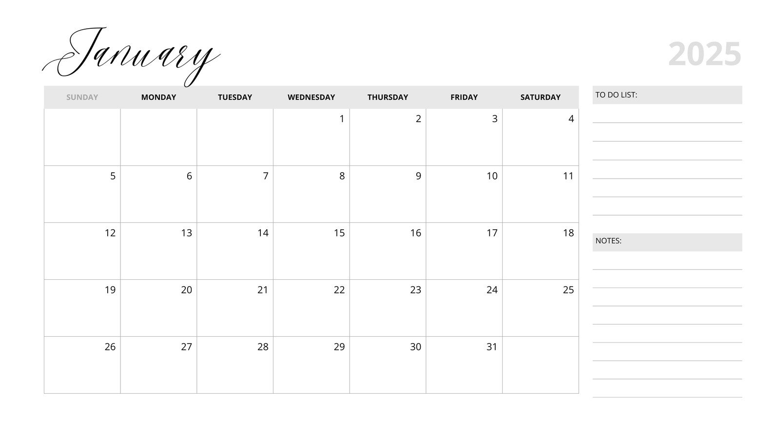 Downloadable Free Printable Blank Calendar Template