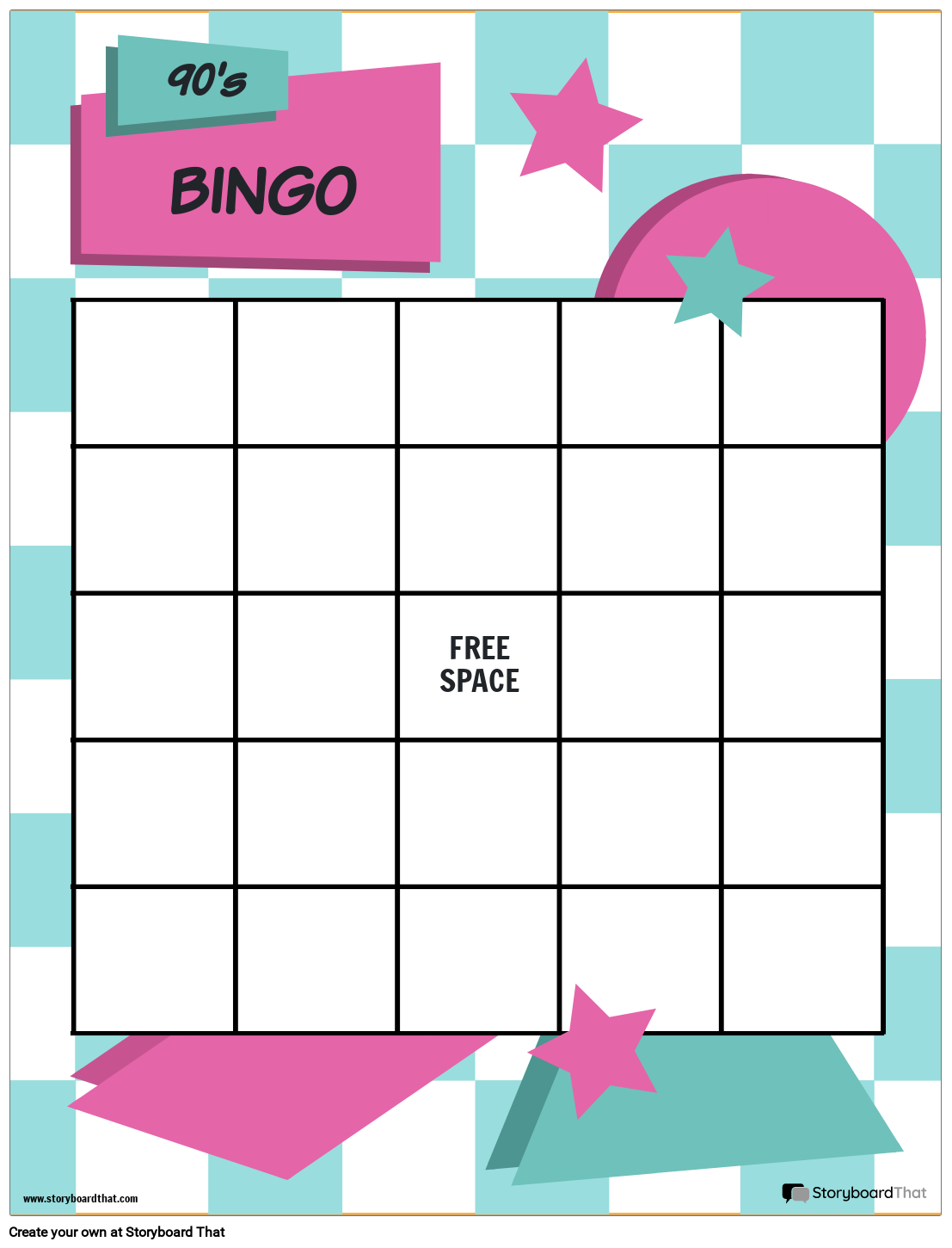 Free Printable Template Blank Bingo Card