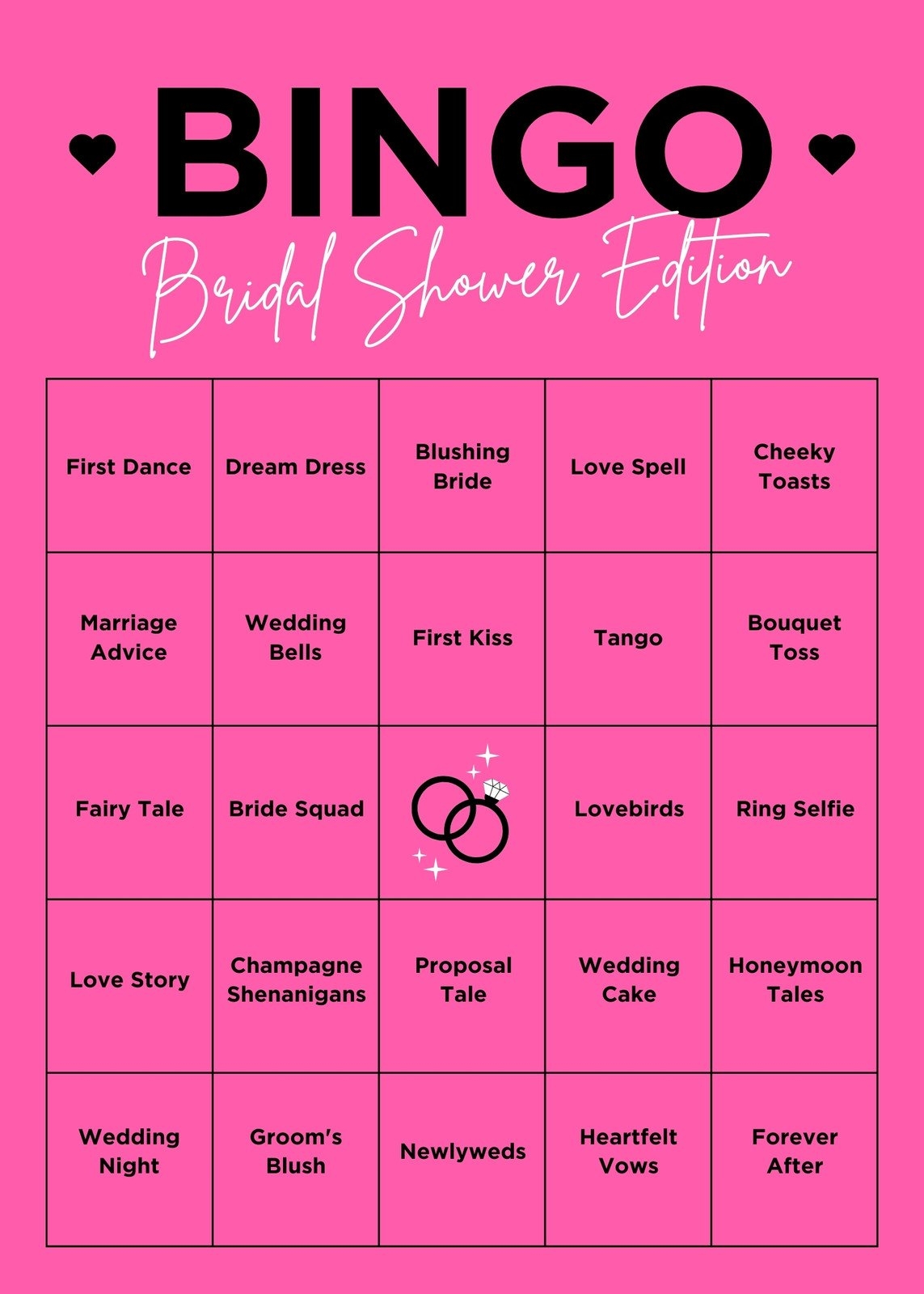 Blank Bingo Card Template Printable
