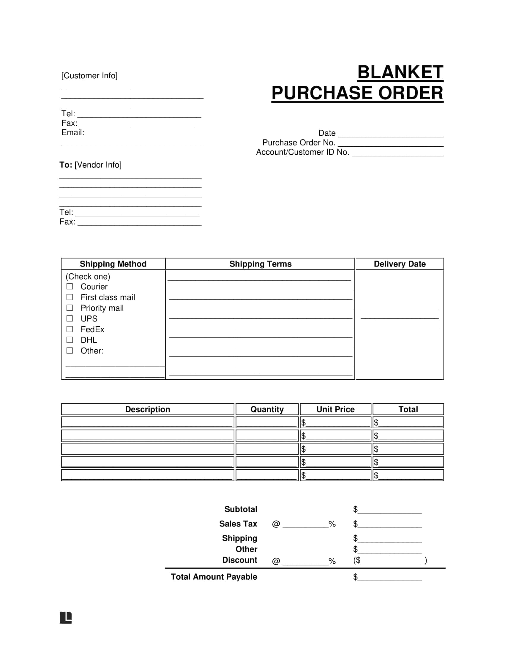 Printable Blank Money Order Template