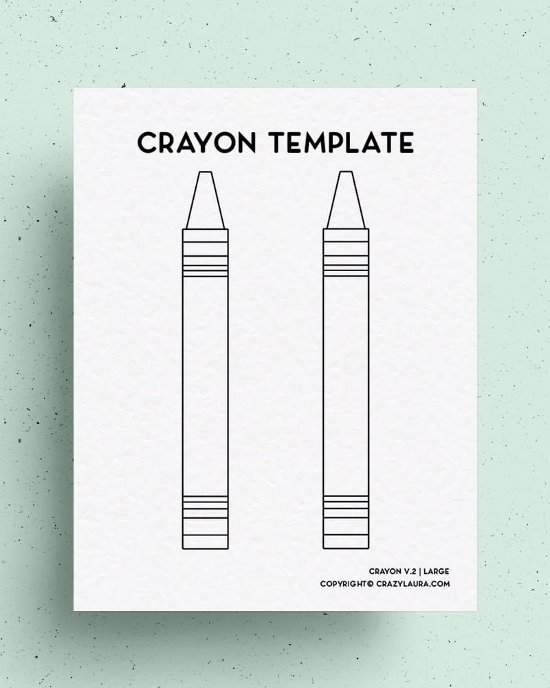 Free Crayon Template With Blank Color Versions Crazy Laura