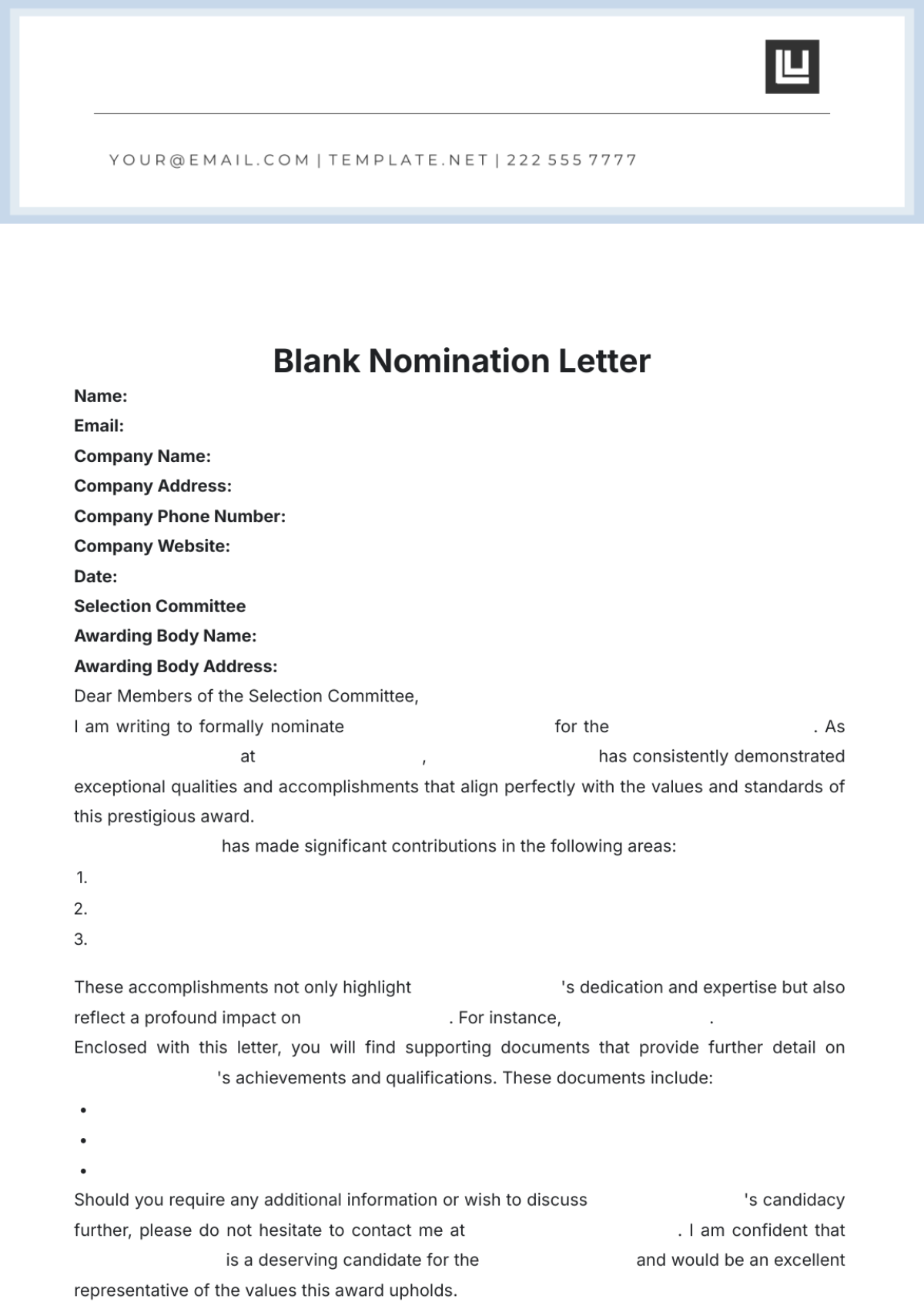 Free Letter Templates Editable And Printable