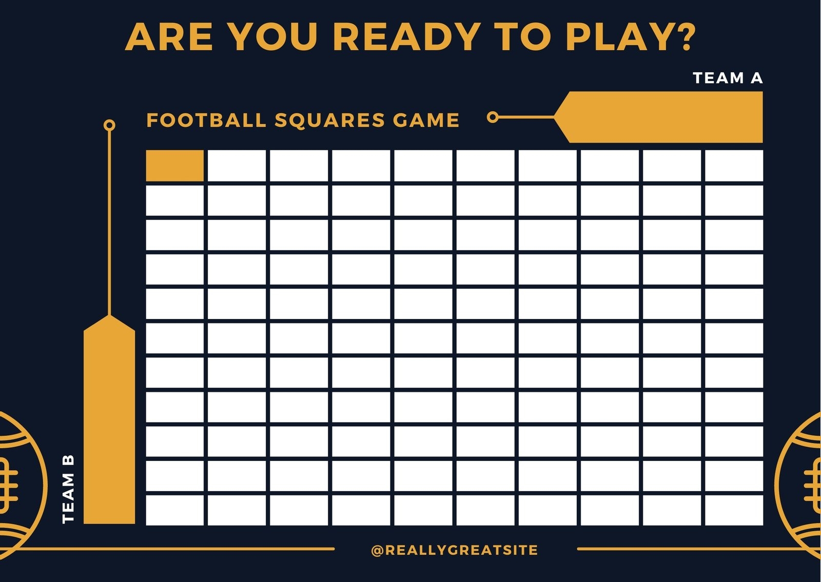 Template Blank Free Printable Football Squares 100