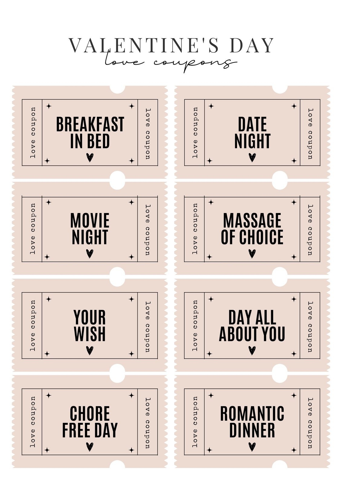 Blank Printable Homemade Coupon Template