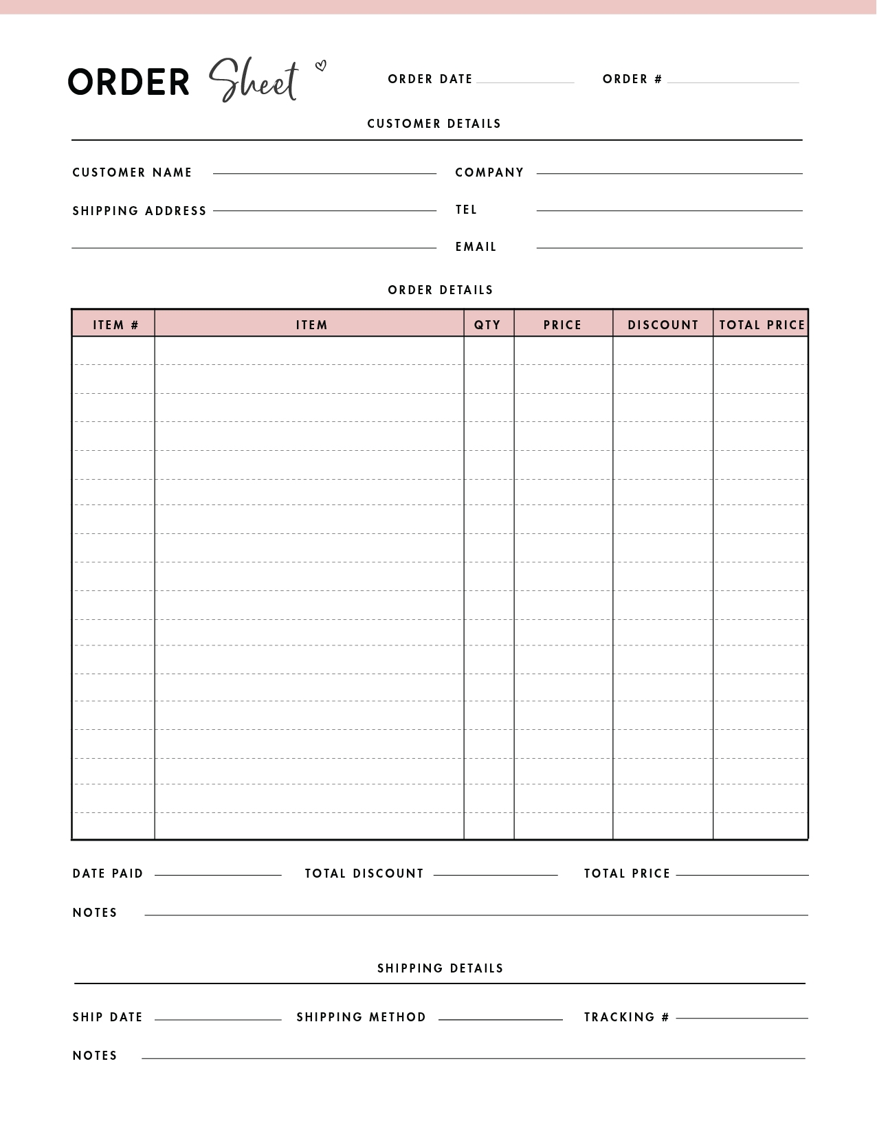 FREE Printable Purchase Order Template World Of Printables