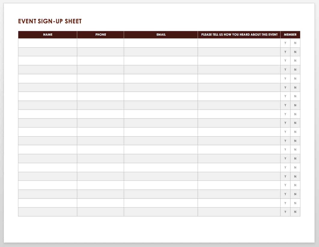 Printable Blank Sign Up Sheet Template Printable Blank Sign Up Sheet Template