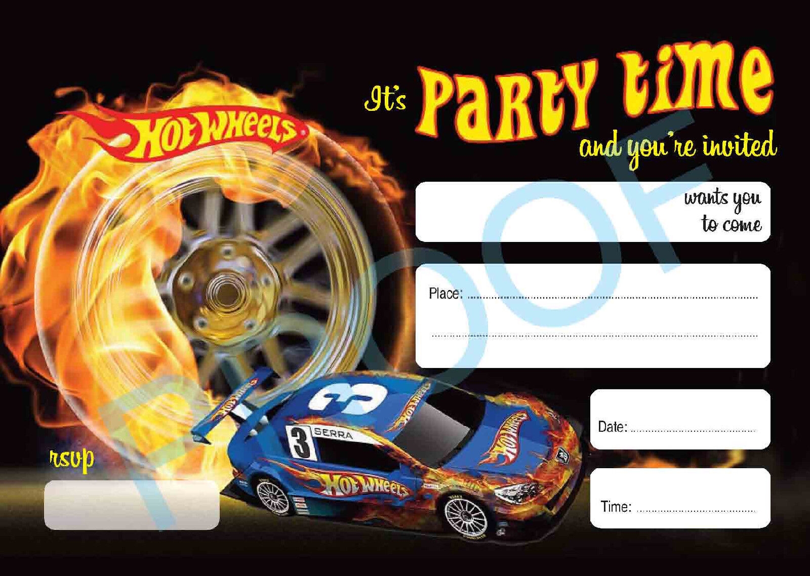 Hot Wheels Invitation New Arrivals