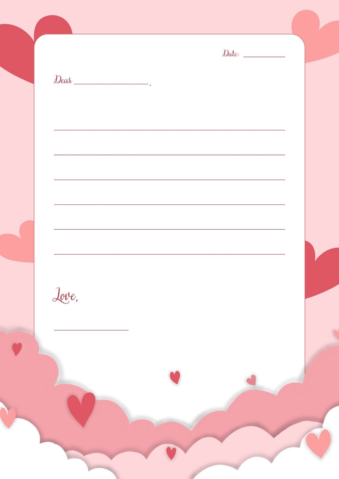 Page 5 Free Printable And Customizable Cute Letter Templates Canva