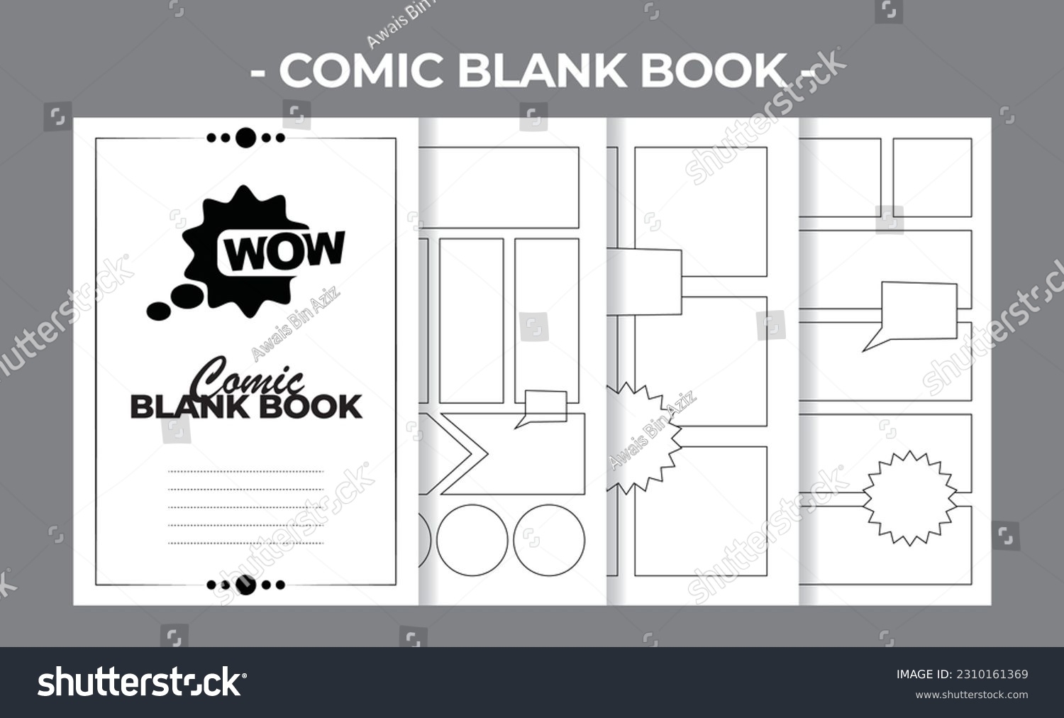 Printable Kdp Comic Blank Book Vector Stock Vector Royalty Free 2310161369 Shutterstock