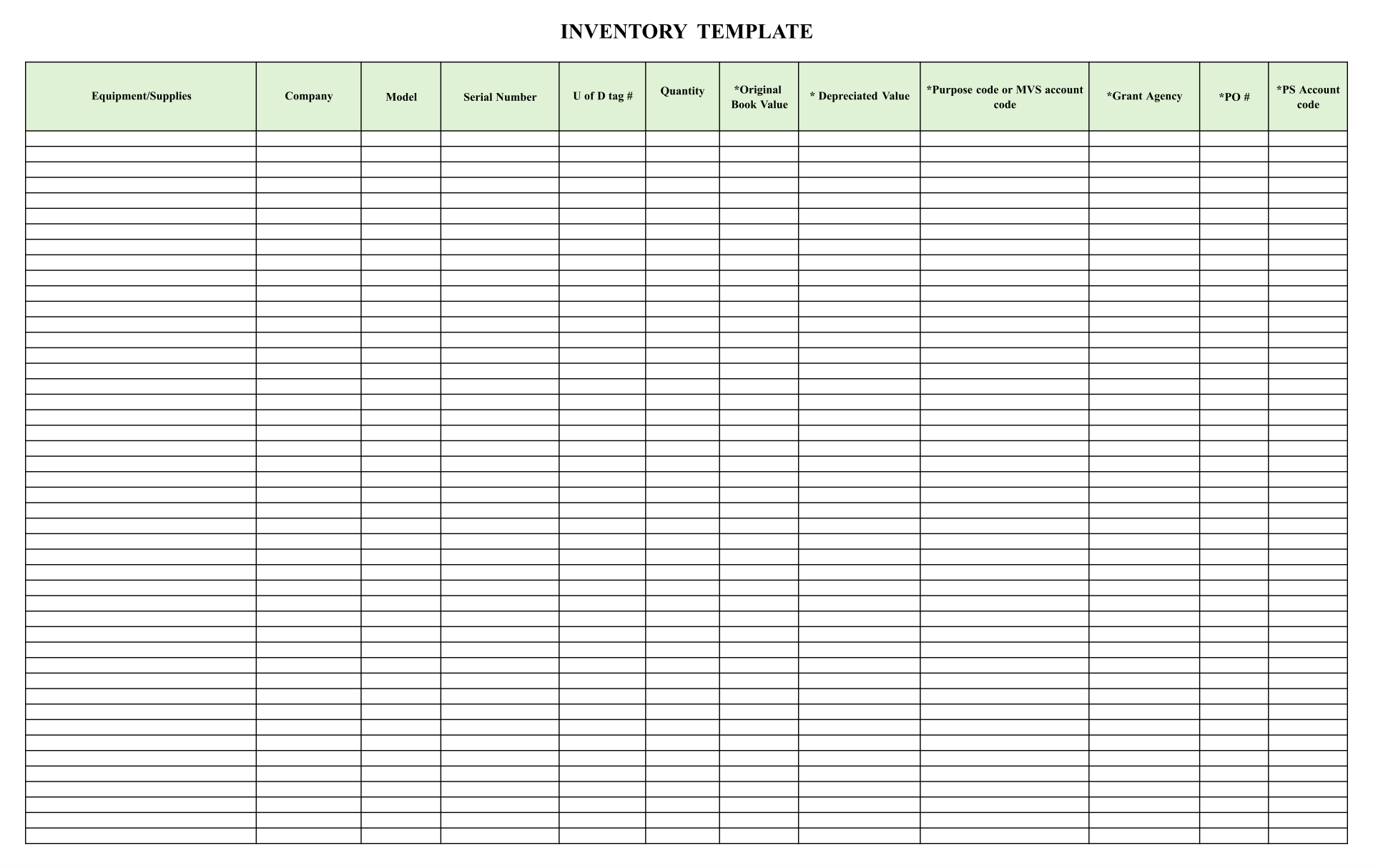 Printable Free Blank Spreadsheet Templates