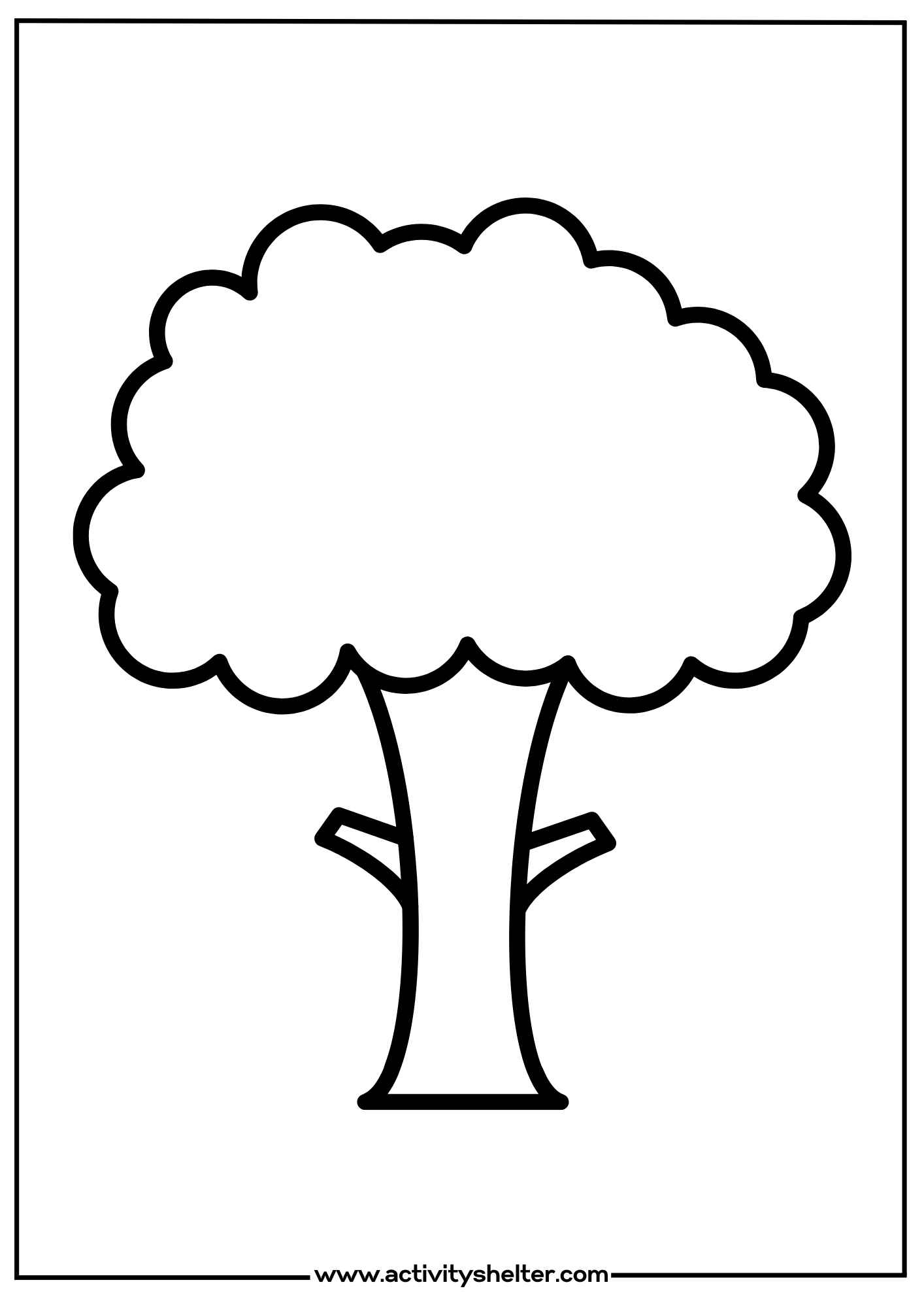 Printable Tree Template Activity Shelter Worksheets Library