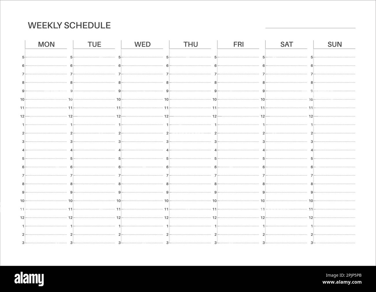 Fill In Blank 7 Day Printable Weekly Schedule Template