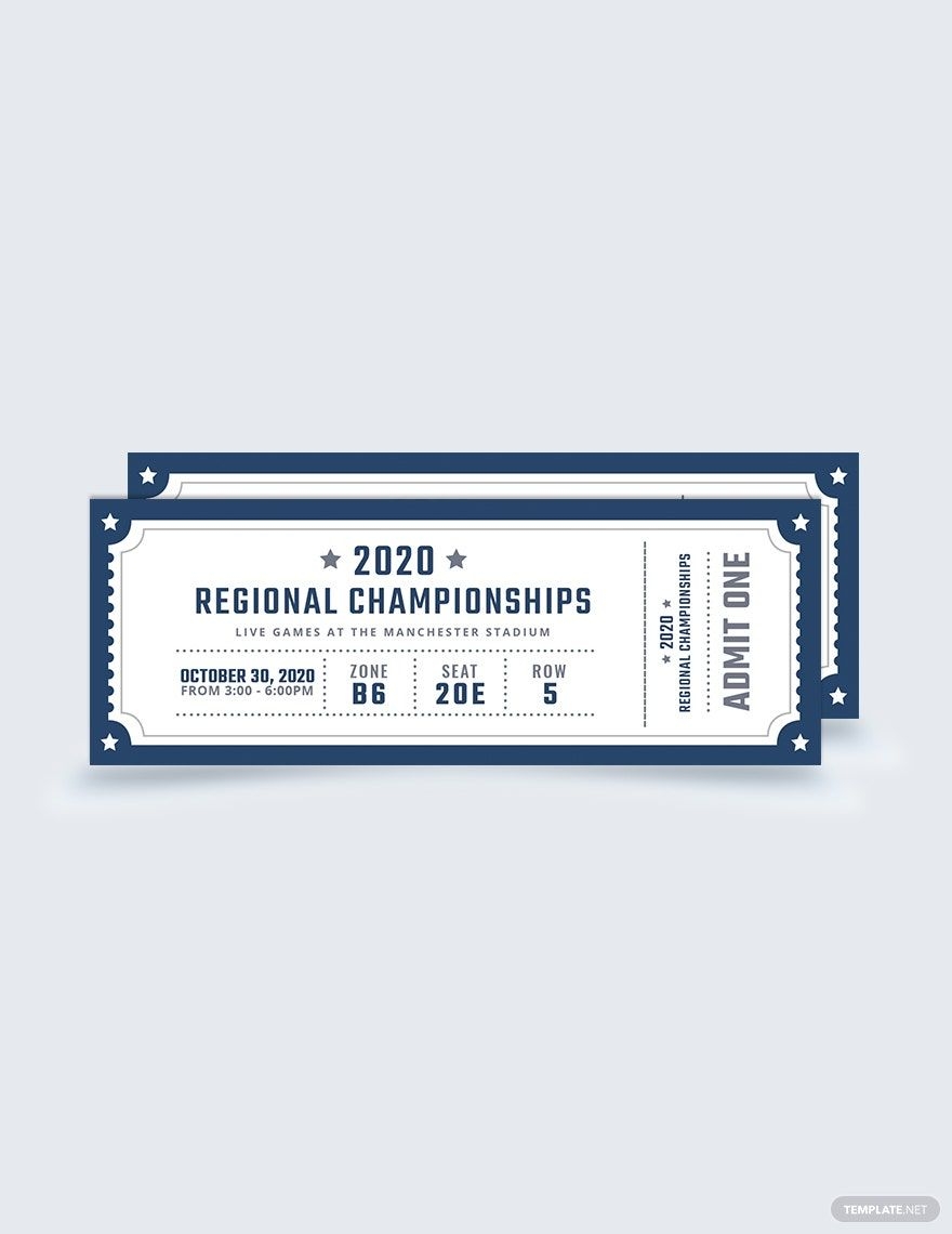 Sample Blank Sports Ticket Template In Photoshop Word Illustrator Publisher Pages Google Docs InDesign Download Template