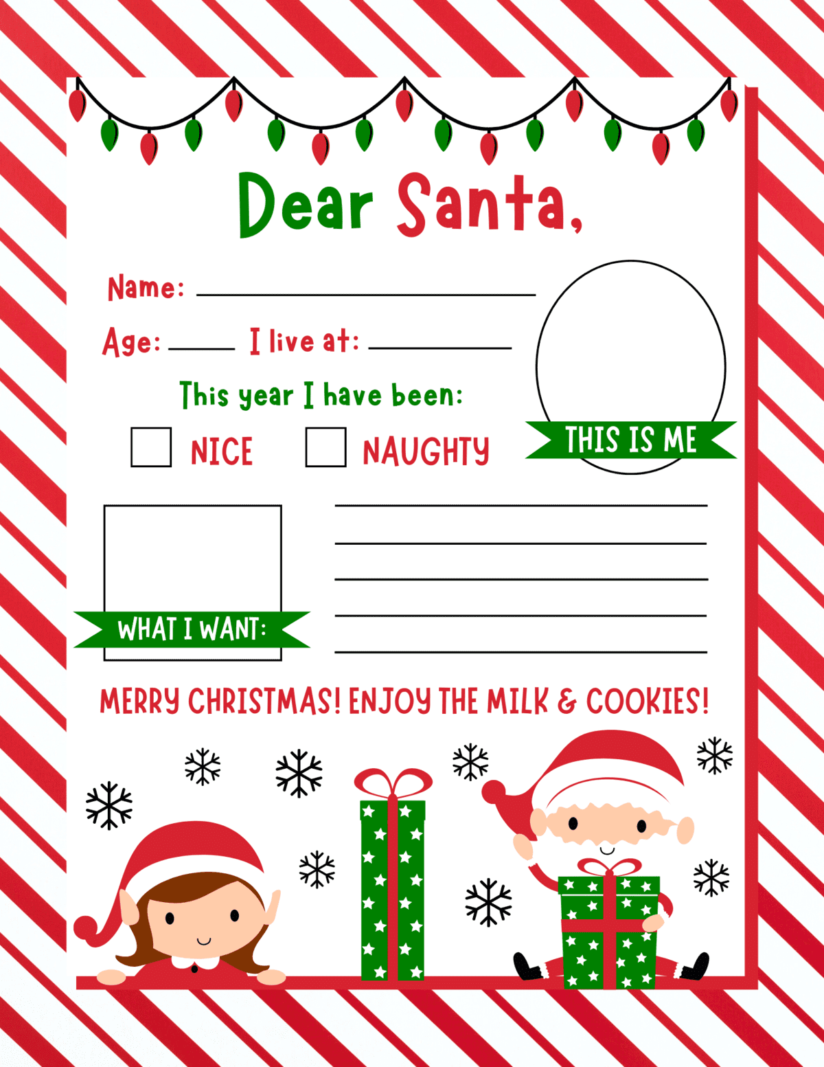 Blank Santa Letter Template Printable