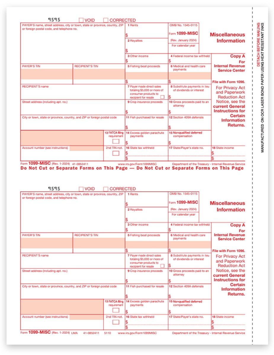 Blank 1099-Misc Form Printable