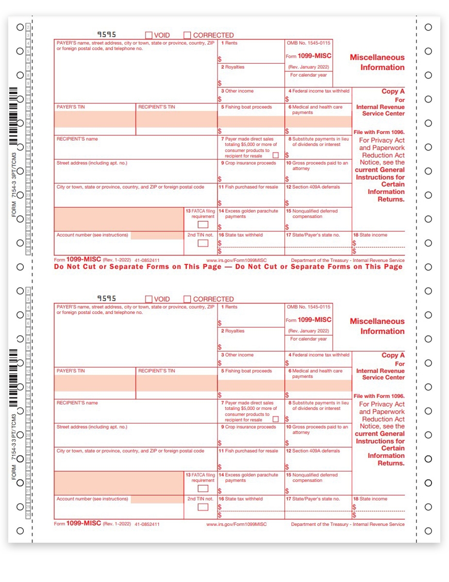 Printable Blank 1099-Misc Forms