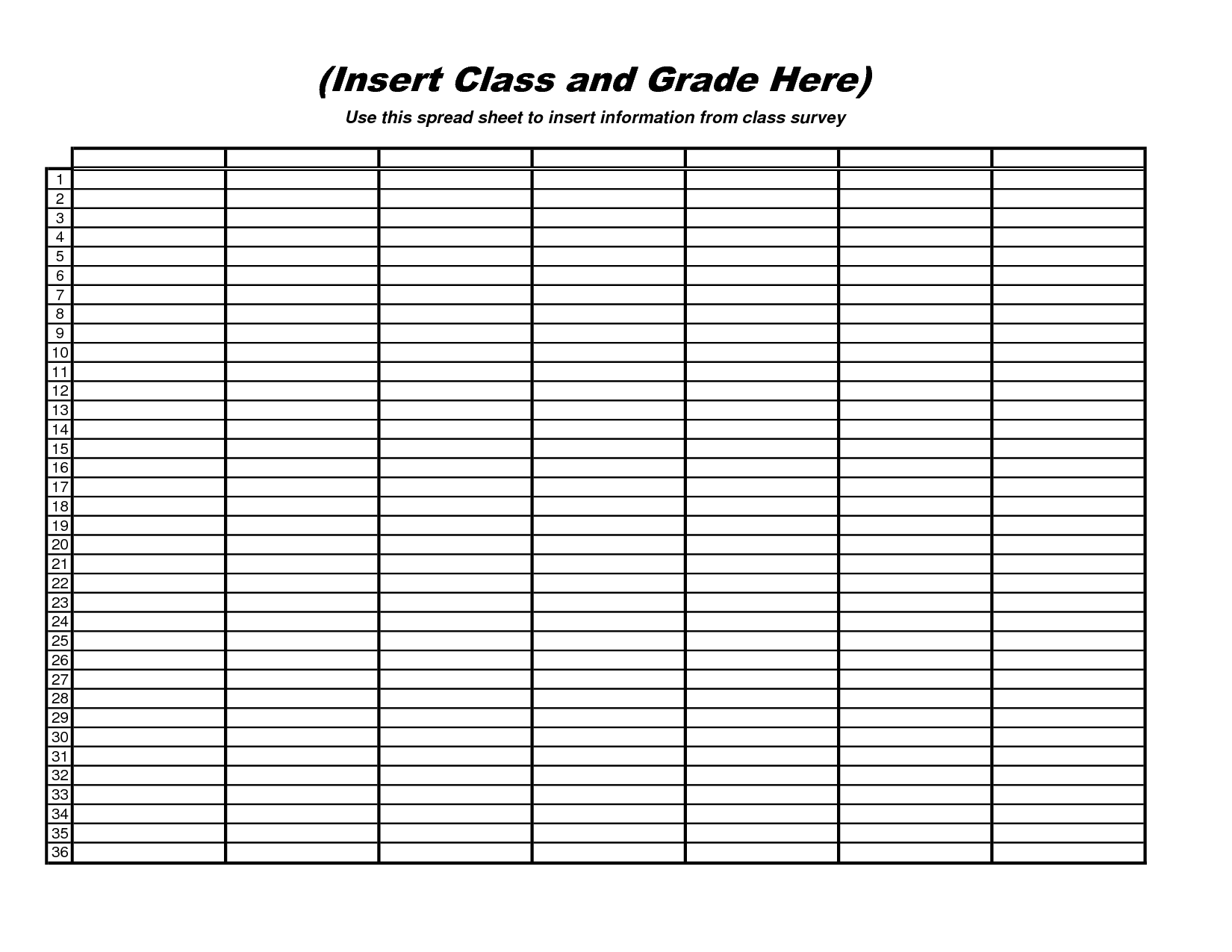 Free Printable Blank Spreadsheet Templates