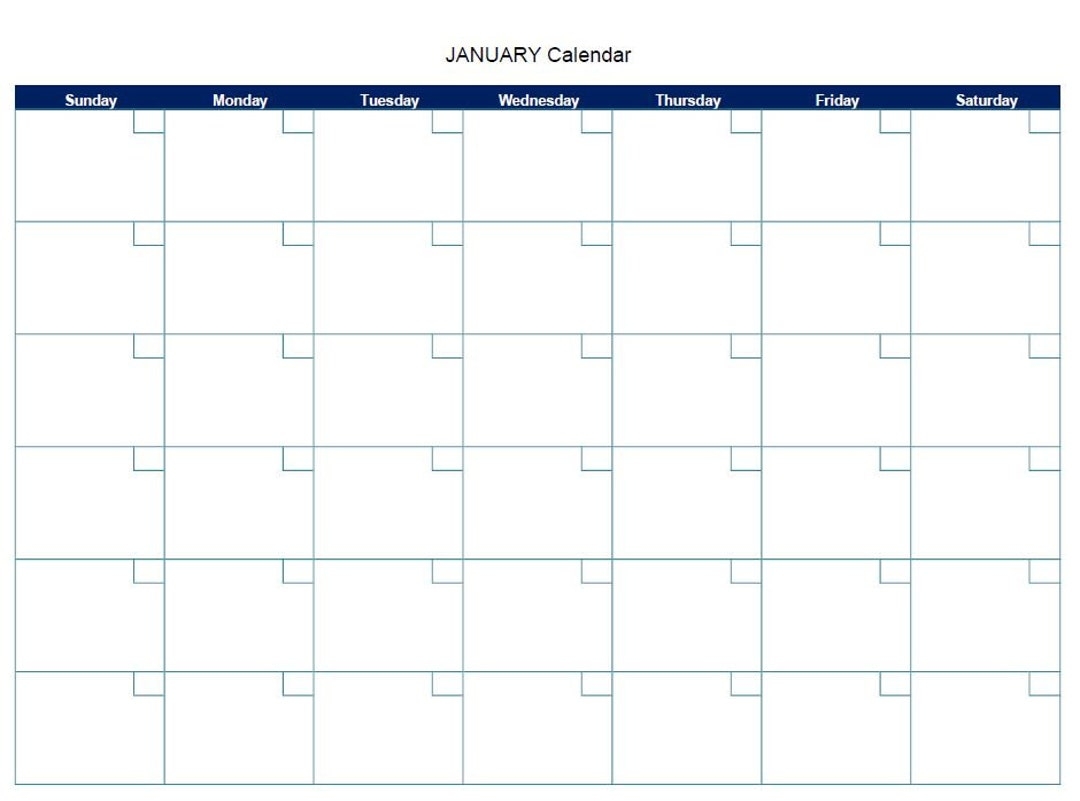 30 Day Printable Calendar Blank