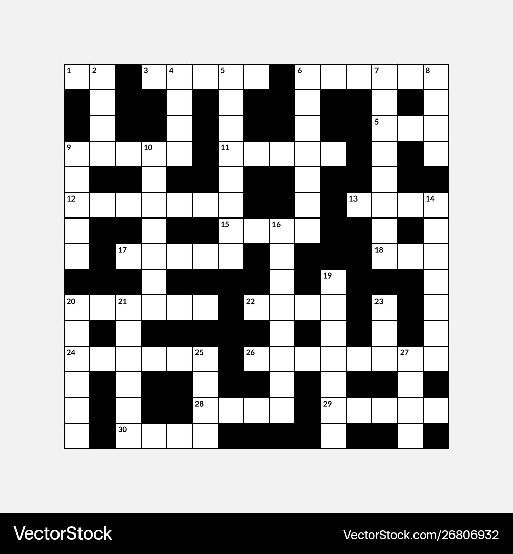 15x15 Blank Crossword Puzzle Royalty Free Vector Image