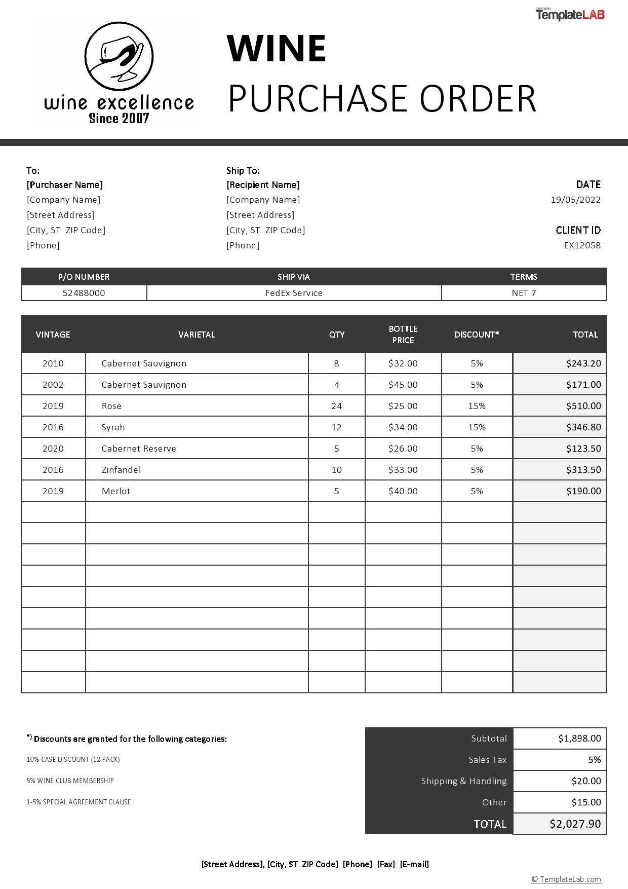 18 Free Purchase Order Templates in Word Excel PDF 18 Free Purchase Order Templates in Word Excel PDF