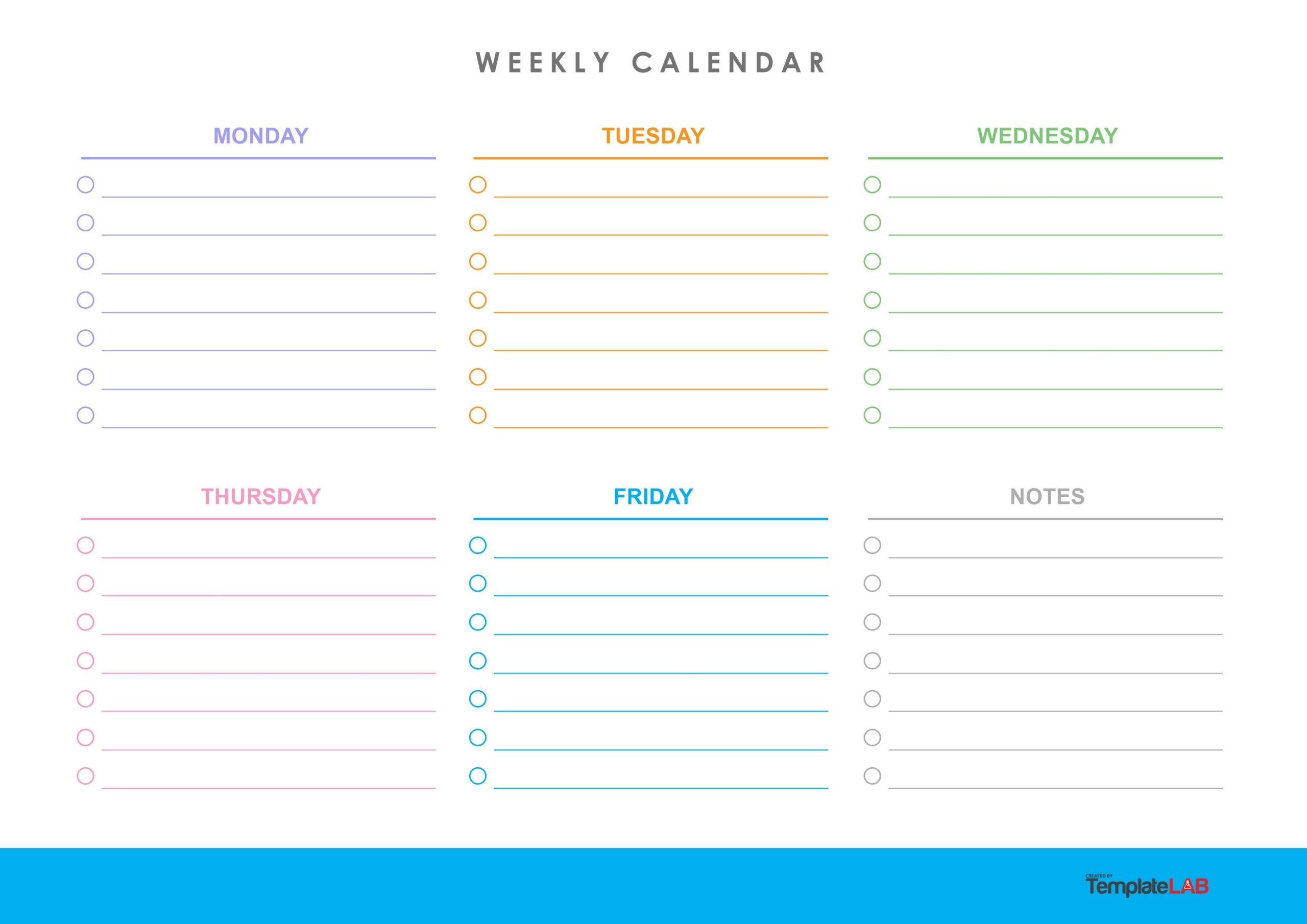 Free Printable Blank Weekly Calendar Template