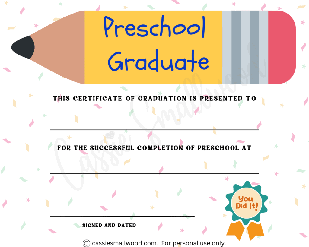 Blank Free Printable Preschool Award Templates