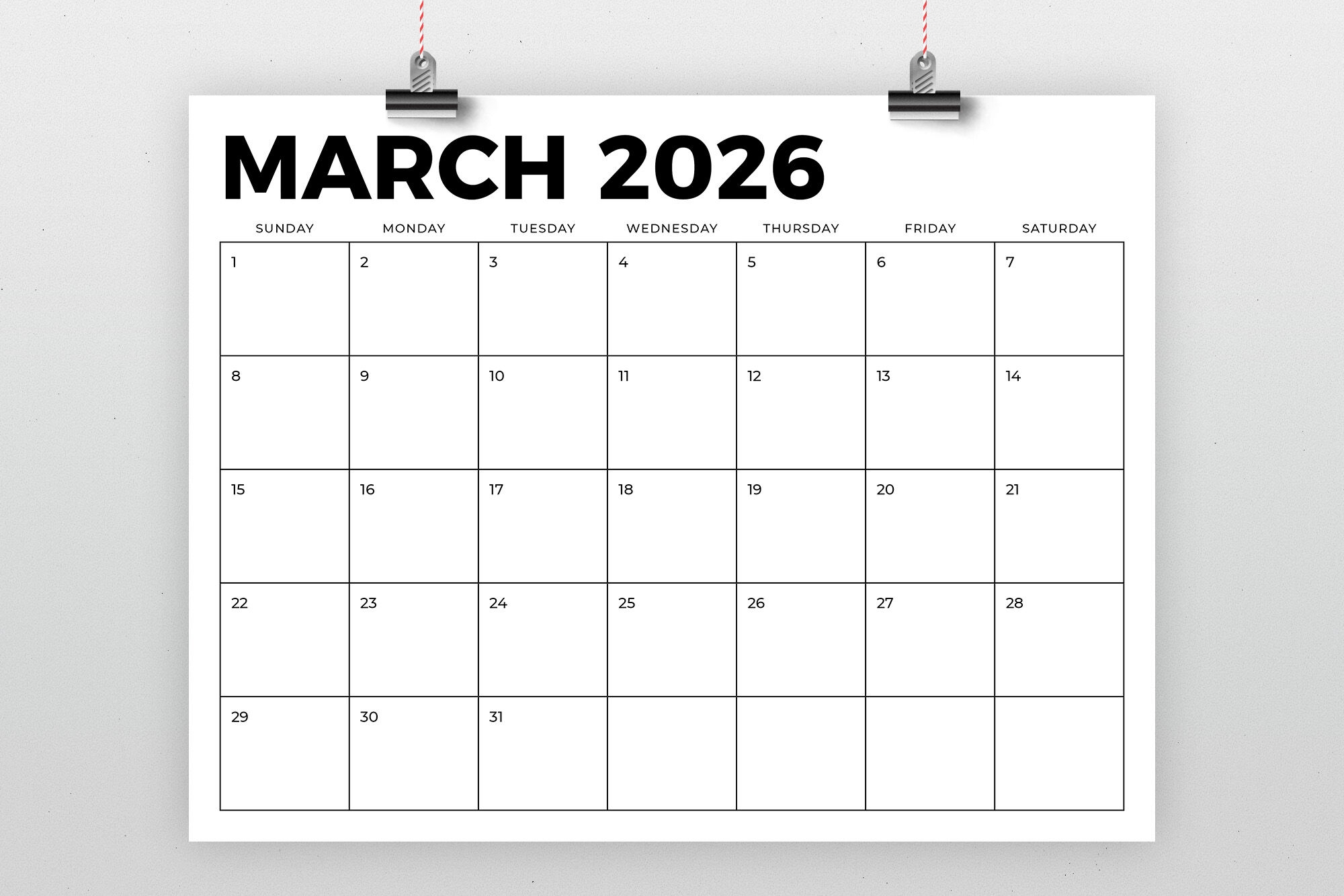 2026 8 5 X 11 Inch Calendar Template By Running With Foxes TheHungryJPEG