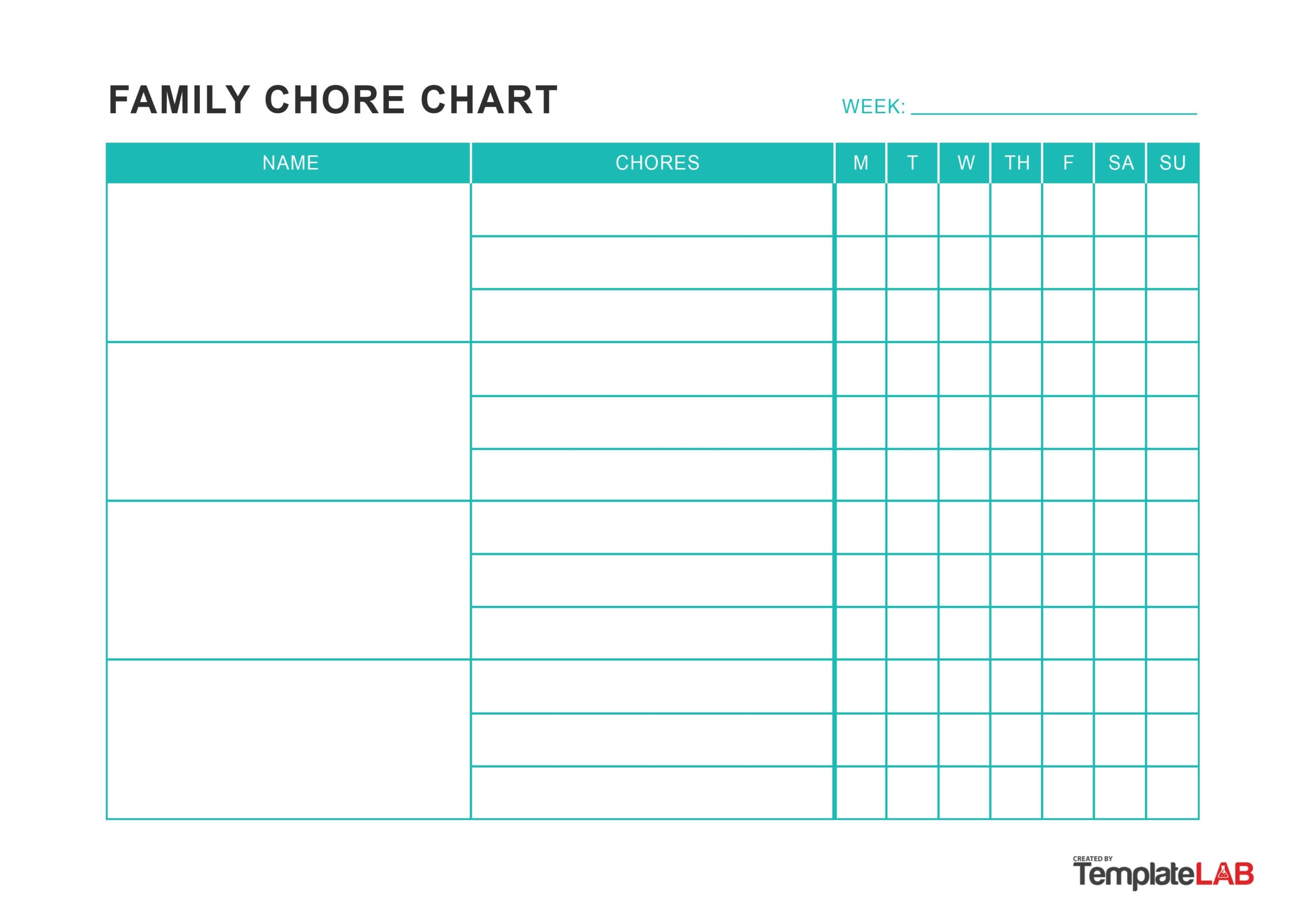 Blank Printable Chore Charts Free