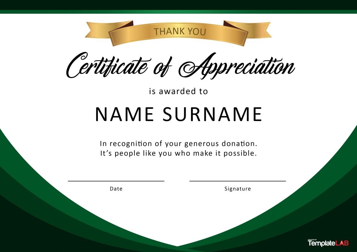 Free Printable Blank Certificates Of Appreciation