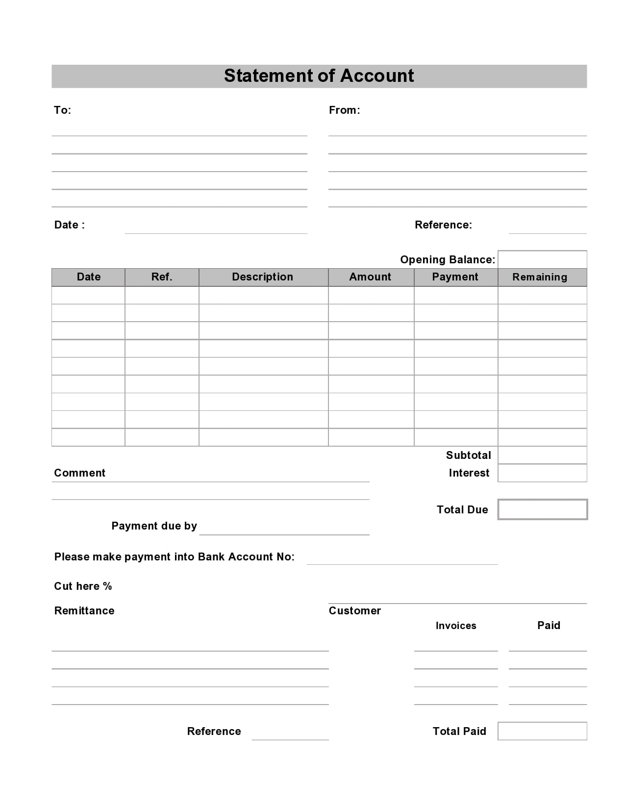 30 Account Statement Templates Free TemplateArchive