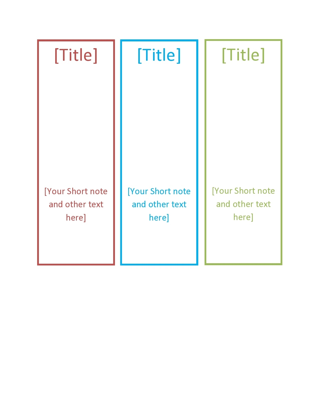 Blank Template For Bookmarks Printable