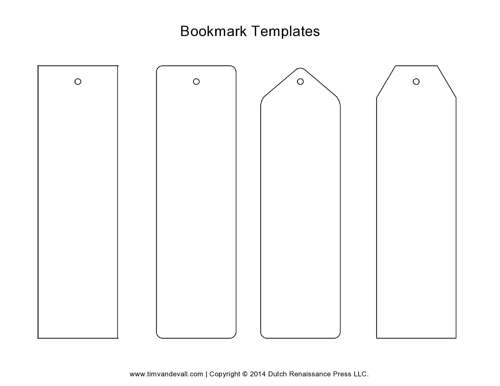 Free Printable Blank Bookmarks Template