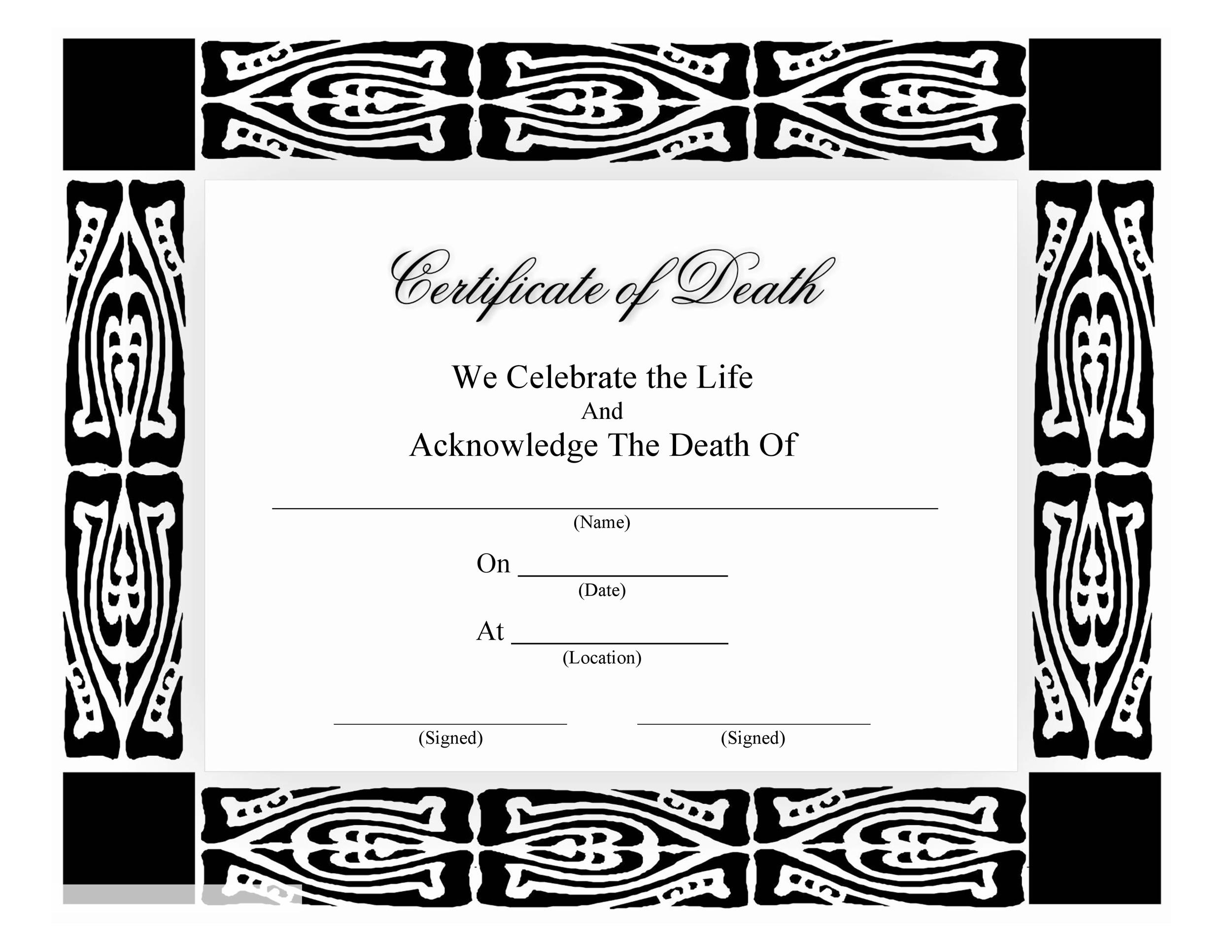 37 Blank Death Certificate Templates 100 FREE TemplateLab