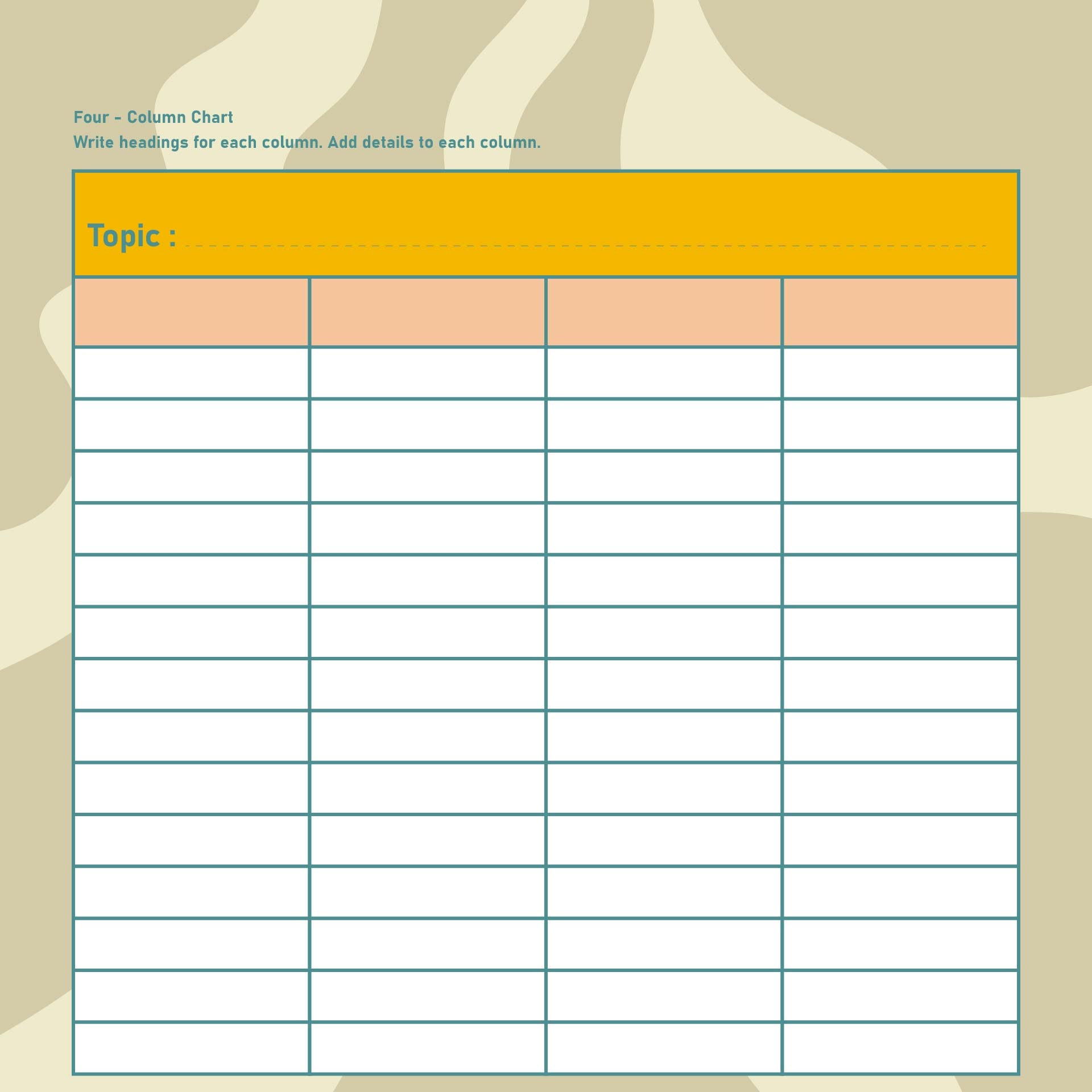 Printable Blank 4 Column Form Images