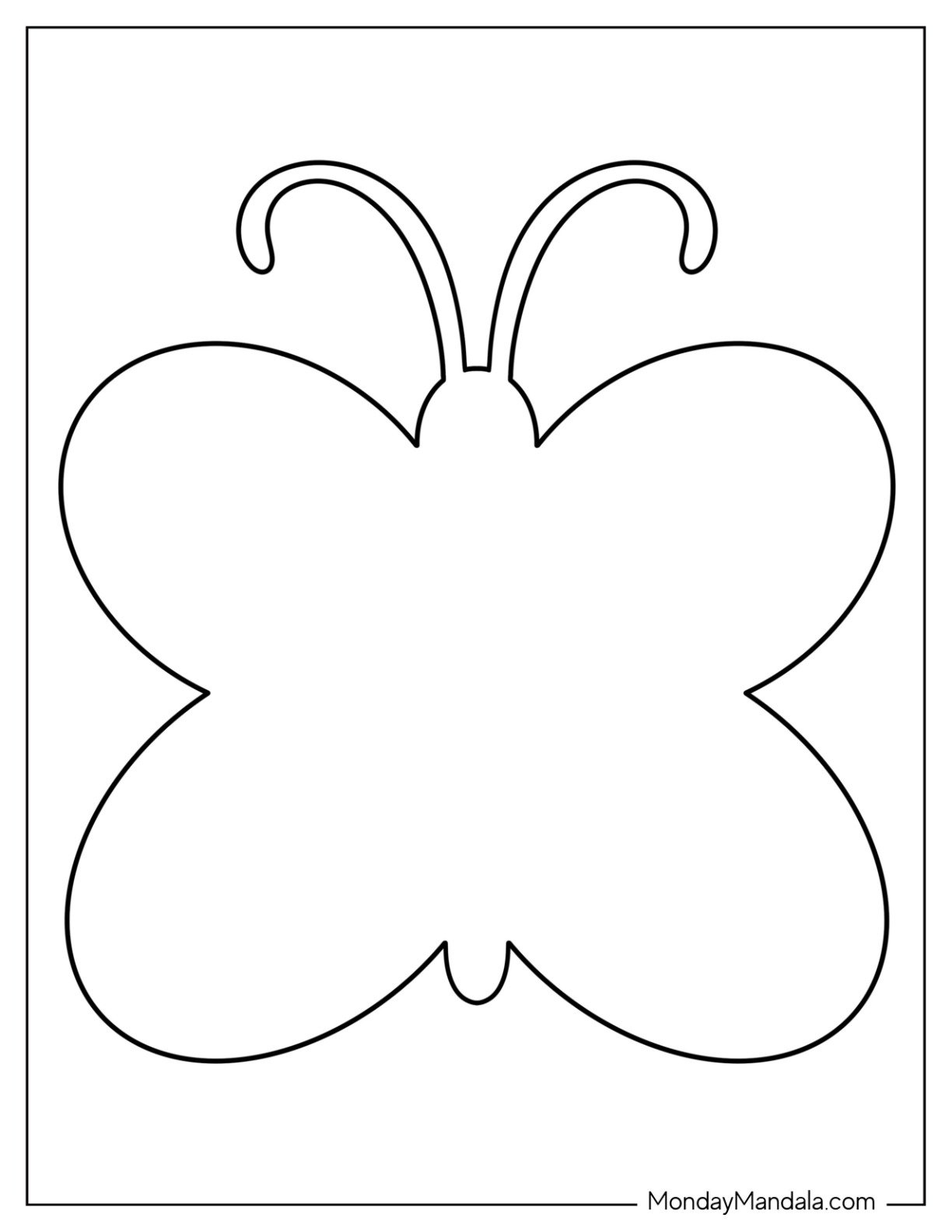 Printable Blank Butterfly Template