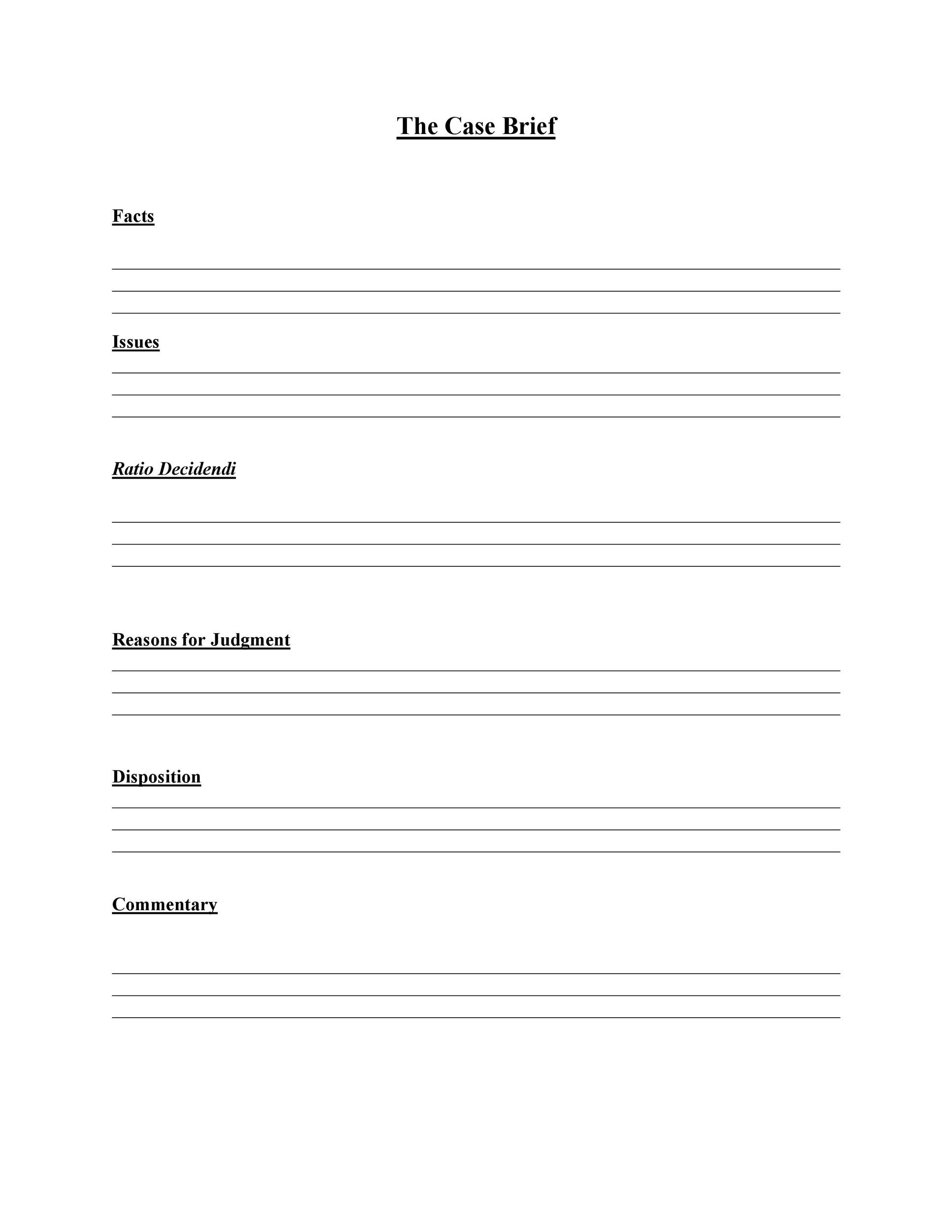 40 Case Brief Examples Templates TemplateLab