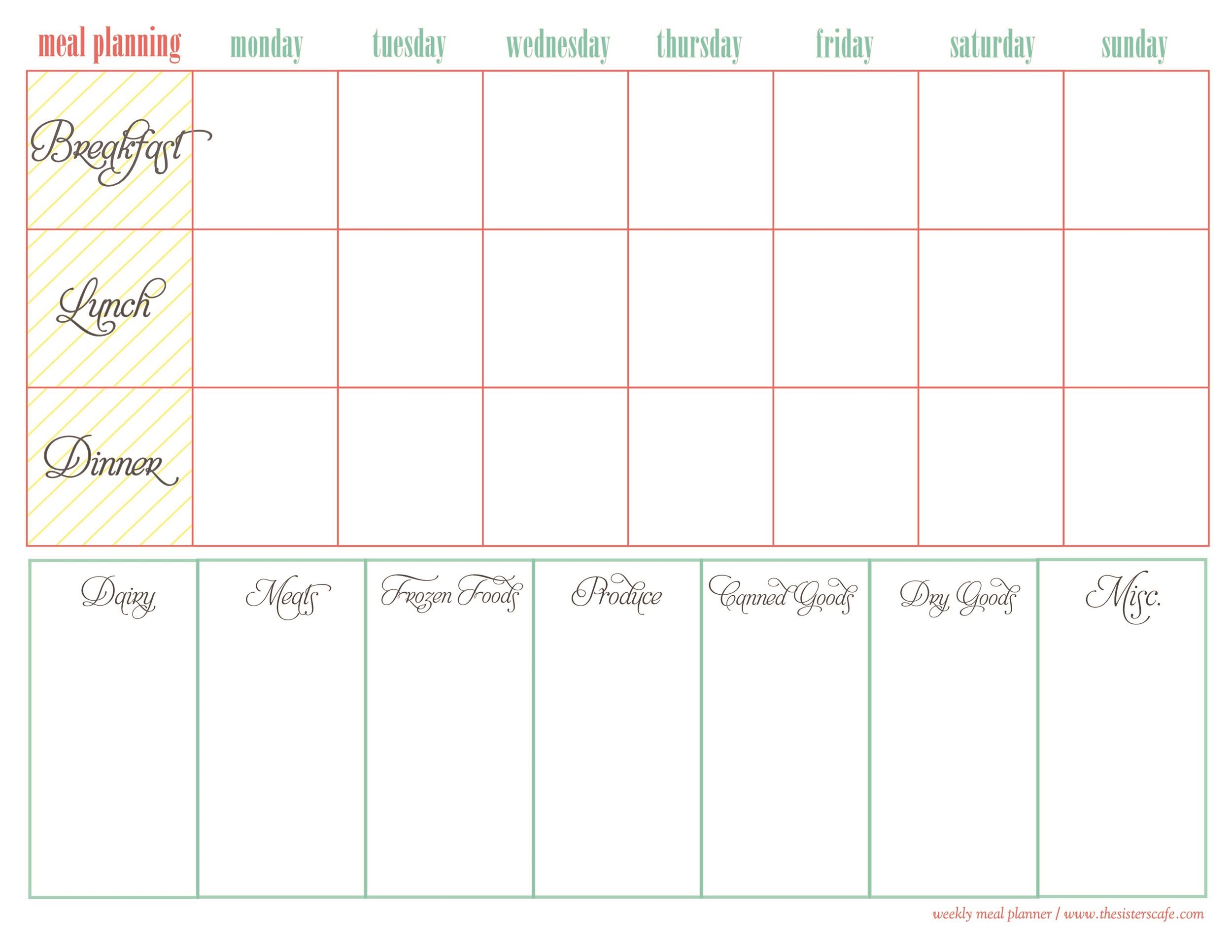 40 Weekly Meal Planning Templates TemplateLab
