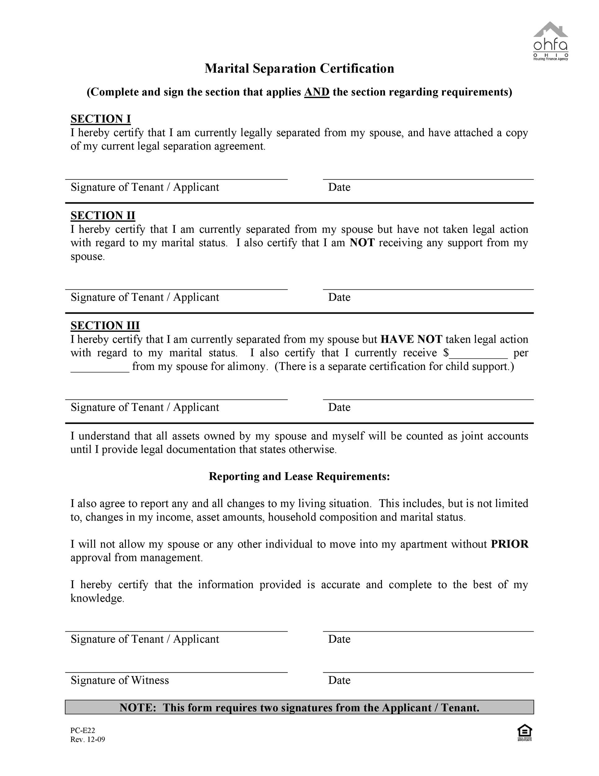 43 Best Separation Agreement Templates Separation Papers 