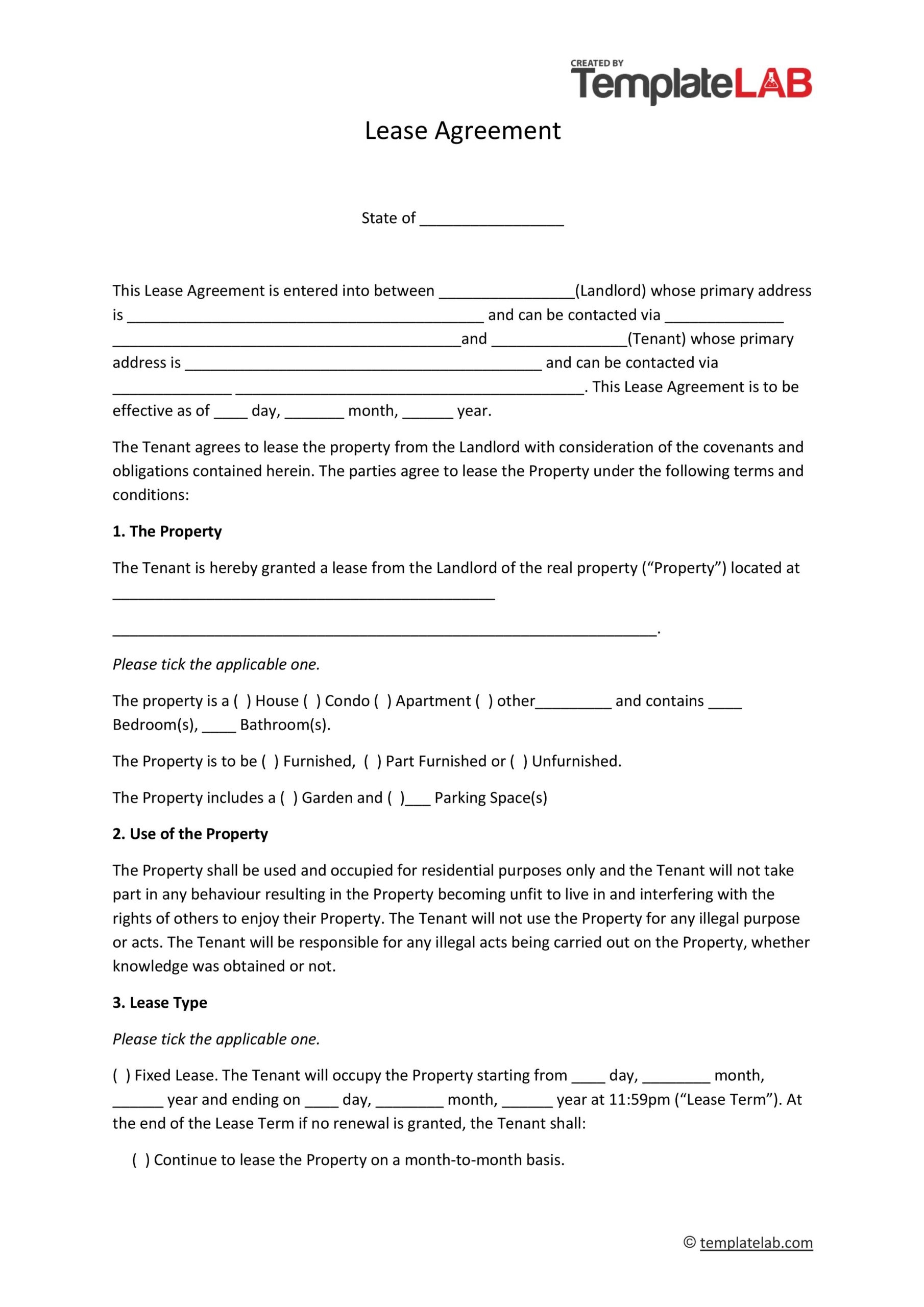 44 Free Residential Lease Agreement Templates Word PDF 44 Free Residential Lease Agreement Templates Word PDF