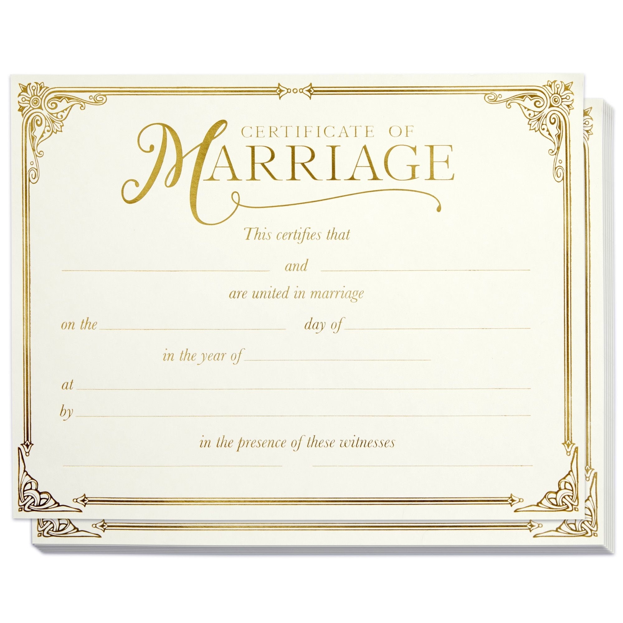 Printable Marriage Certificates Blank